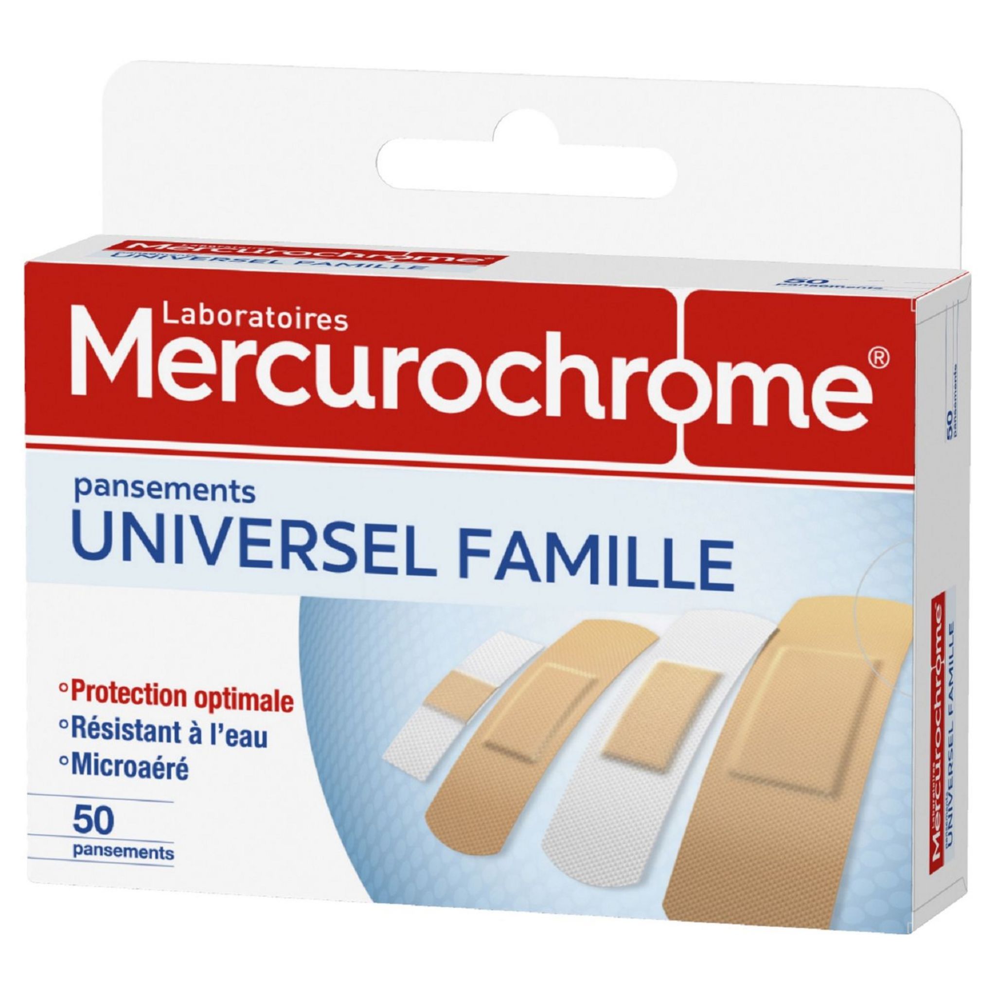 Voir la diapositive 2 : MERCUROCHROME Pansements universel pour toute la famille 50 pansements