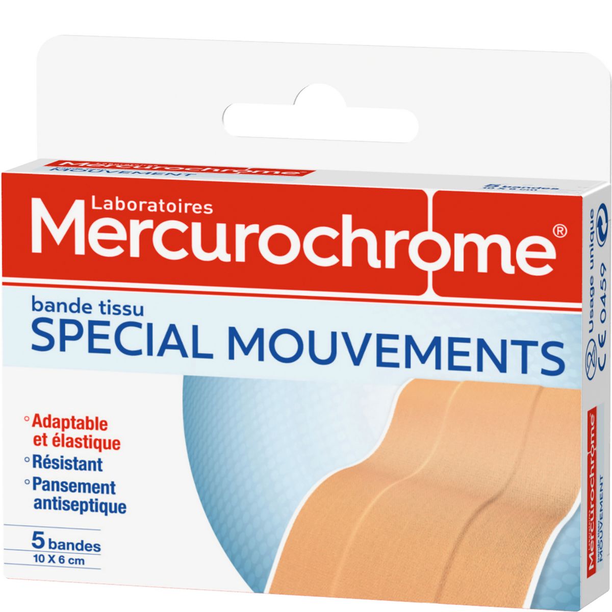 MERCUROCHROME Pansement bande à découper 10cmx6cm 10cmx6cm 5 bandes