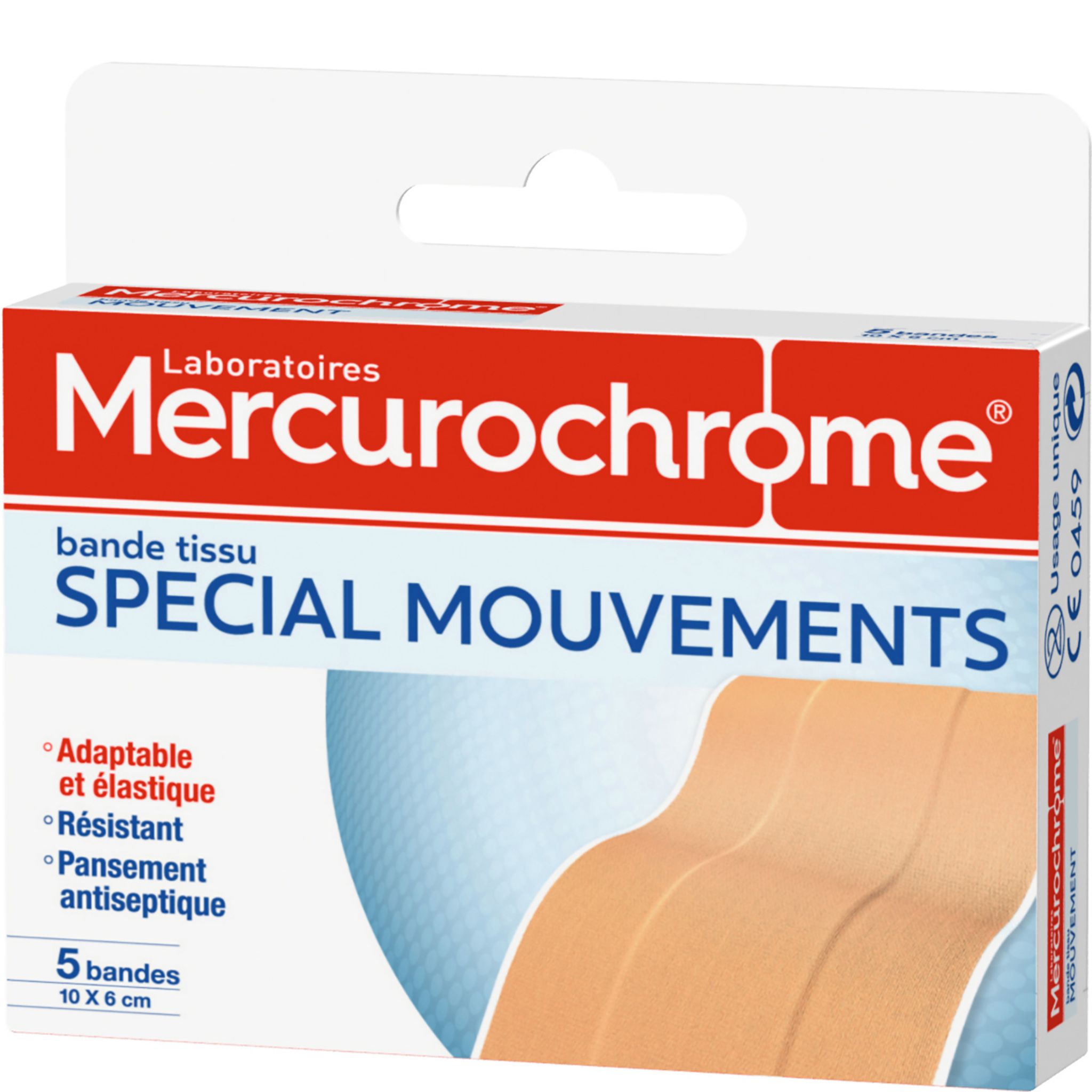 Voir la diapositive 2 : MERCUROCHROME Pansement bande à découper 10cmx6cm 10cmx6cm 5 bandes