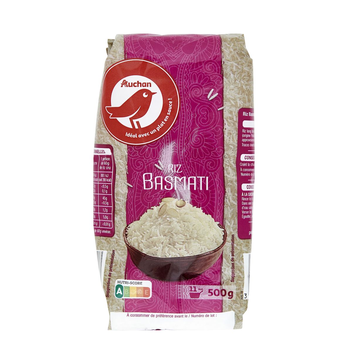 AUCHAN Riz basmati prêt en 11 min 500g