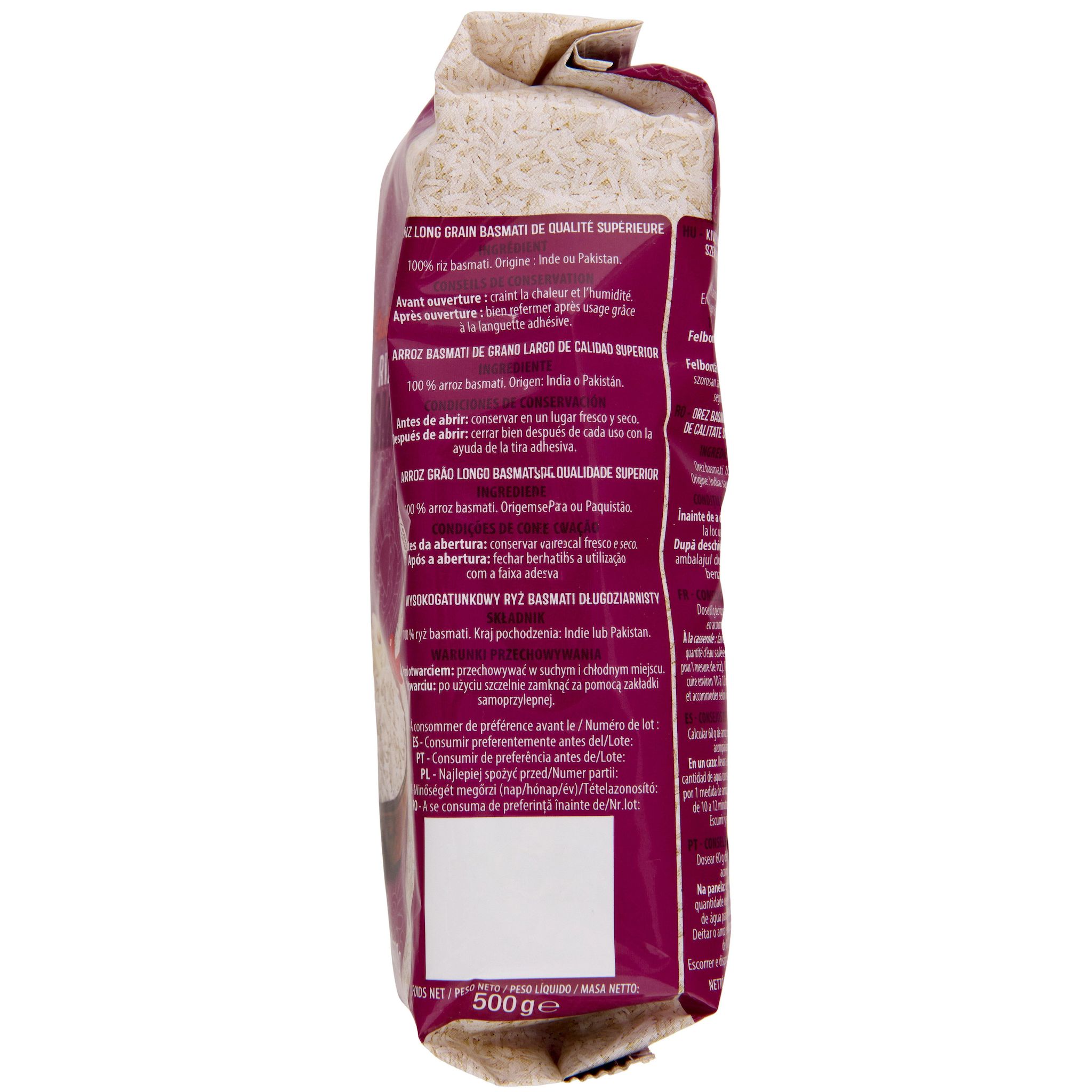 Voir la diapositive 2 : AUCHAN Riz basmati prêt en 11 min 500g