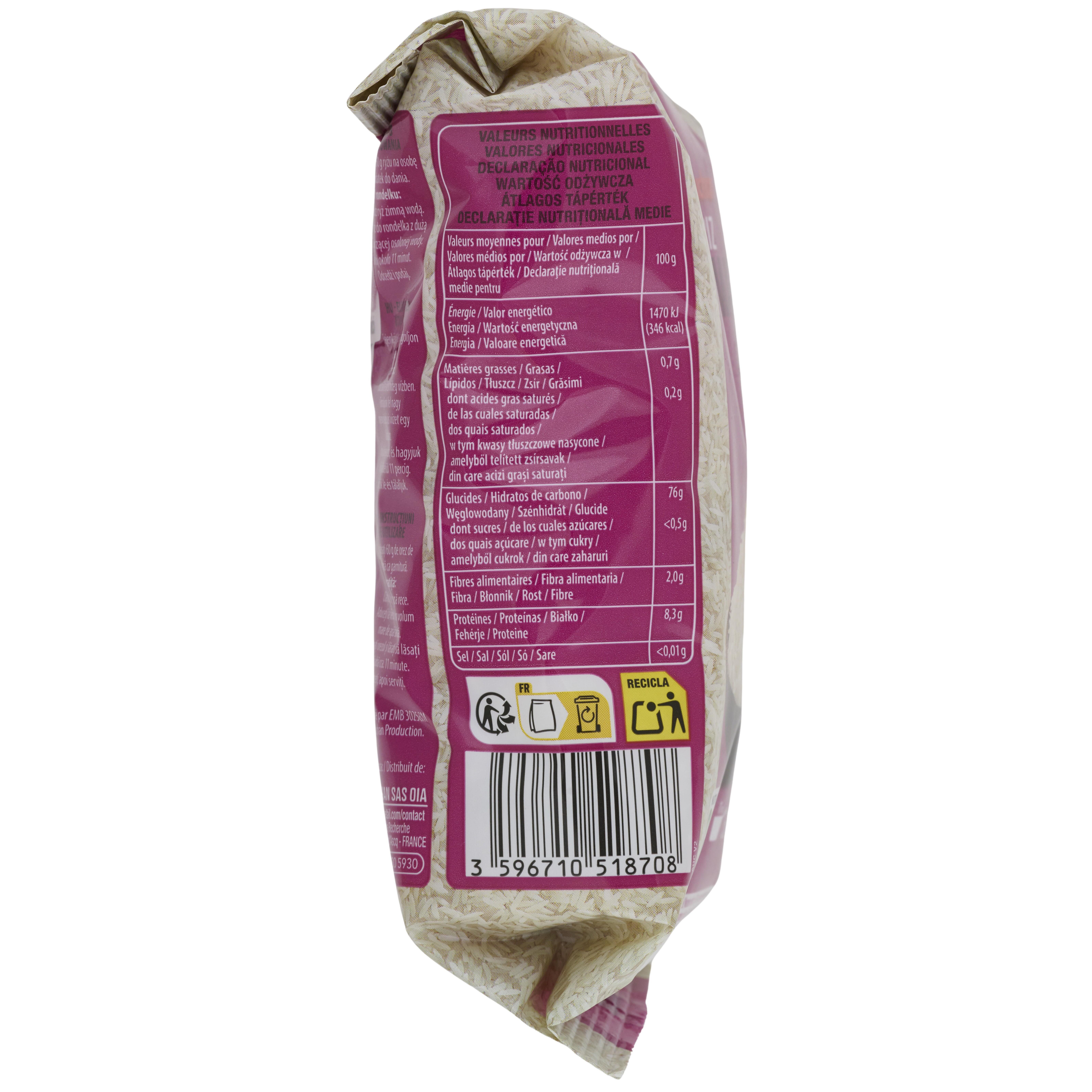 Voir la diapositive 3 : AUCHAN Riz basmati prêt en 11 min 500g