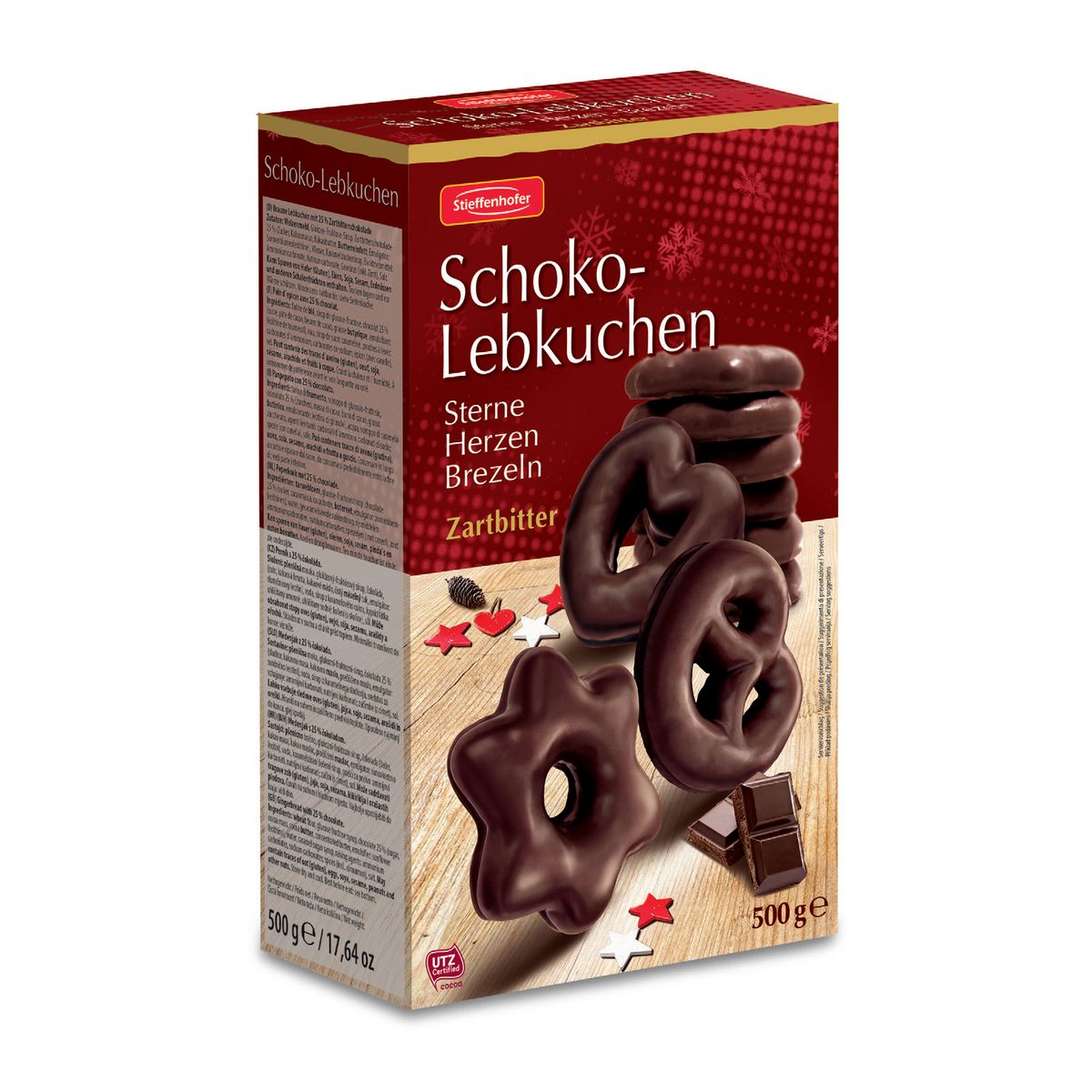 STIEFFENHOFER Schoko-Lebkuchen Pain d'épices enrobé de chocolat 500g