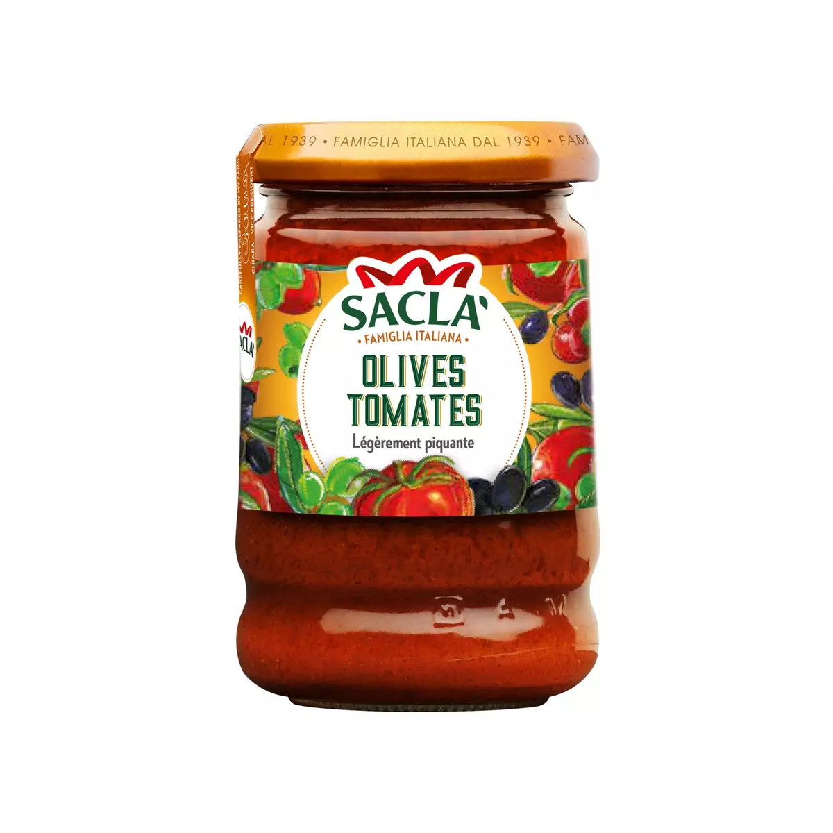 SACLA Sauce olives et tomates légèrement piquante 190g