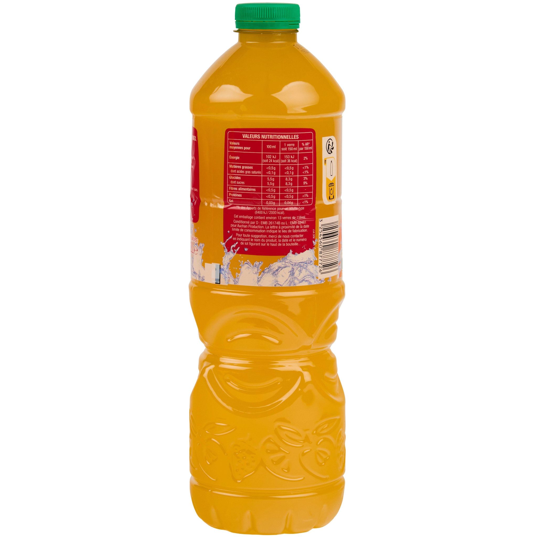 Voir la diapositive 3 : AUCHAN Boisson au jus d'orange 2l