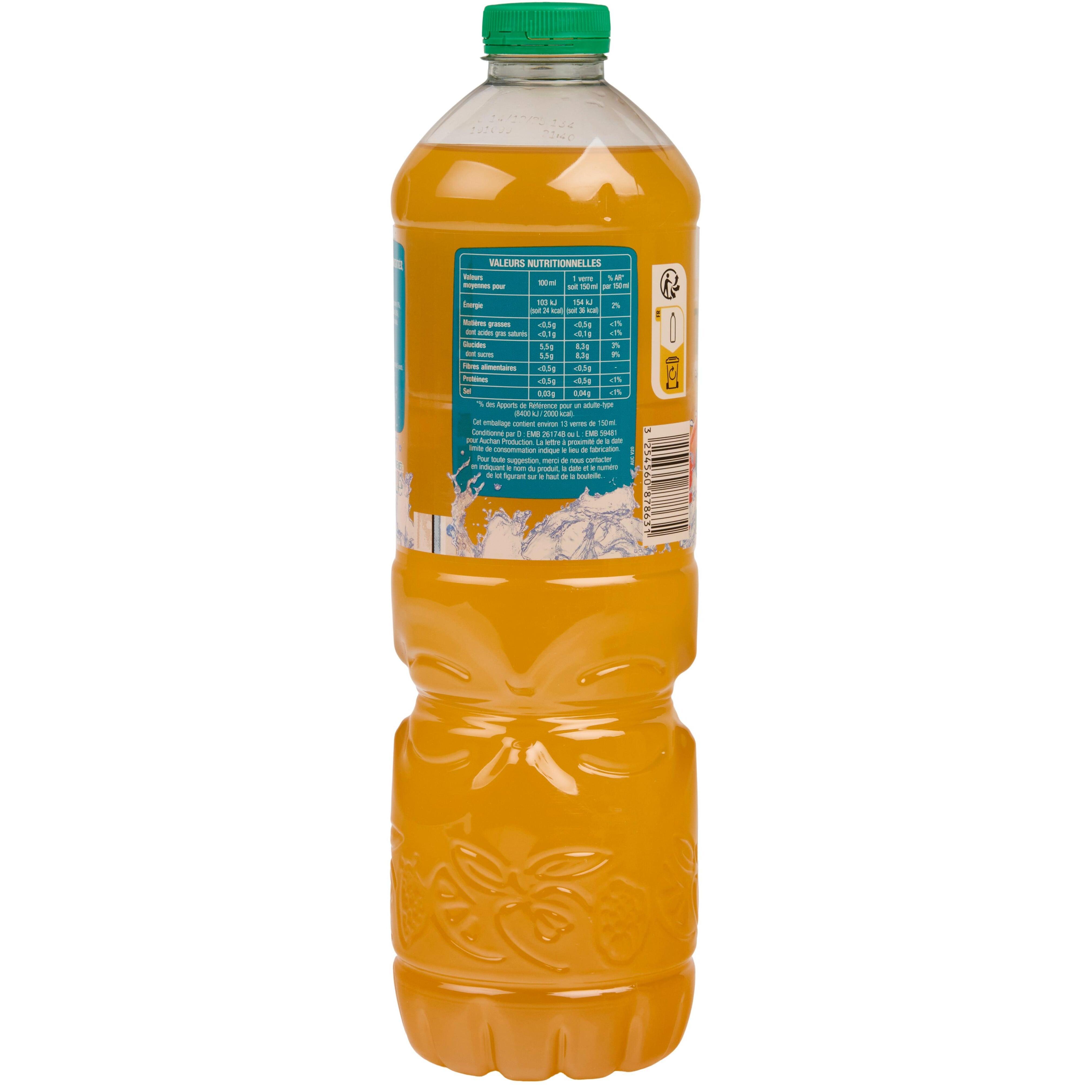 Voir la diapositive 2 : AUCHAN Boisson au jus de fruits goût tropical 2l