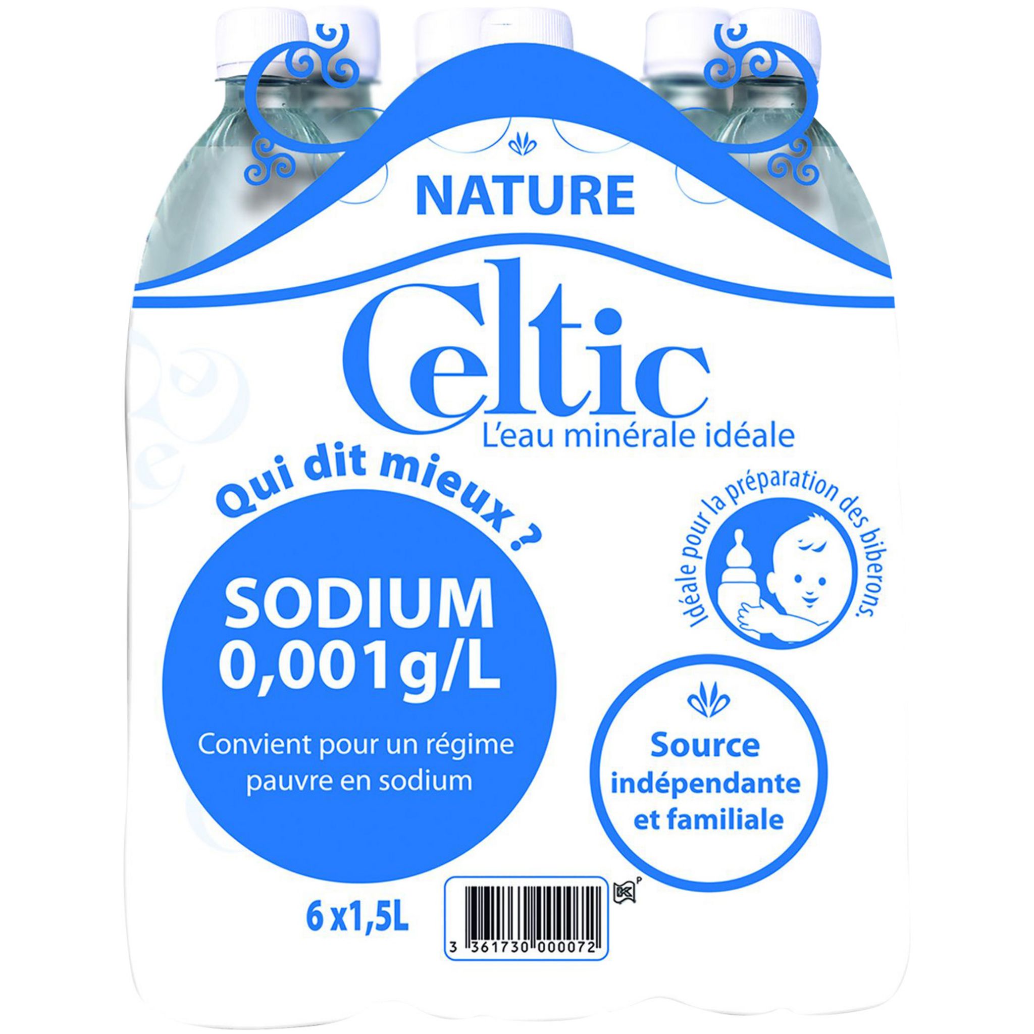 CELTIC Eau minérale naturelle bleue plate 6x1,5l