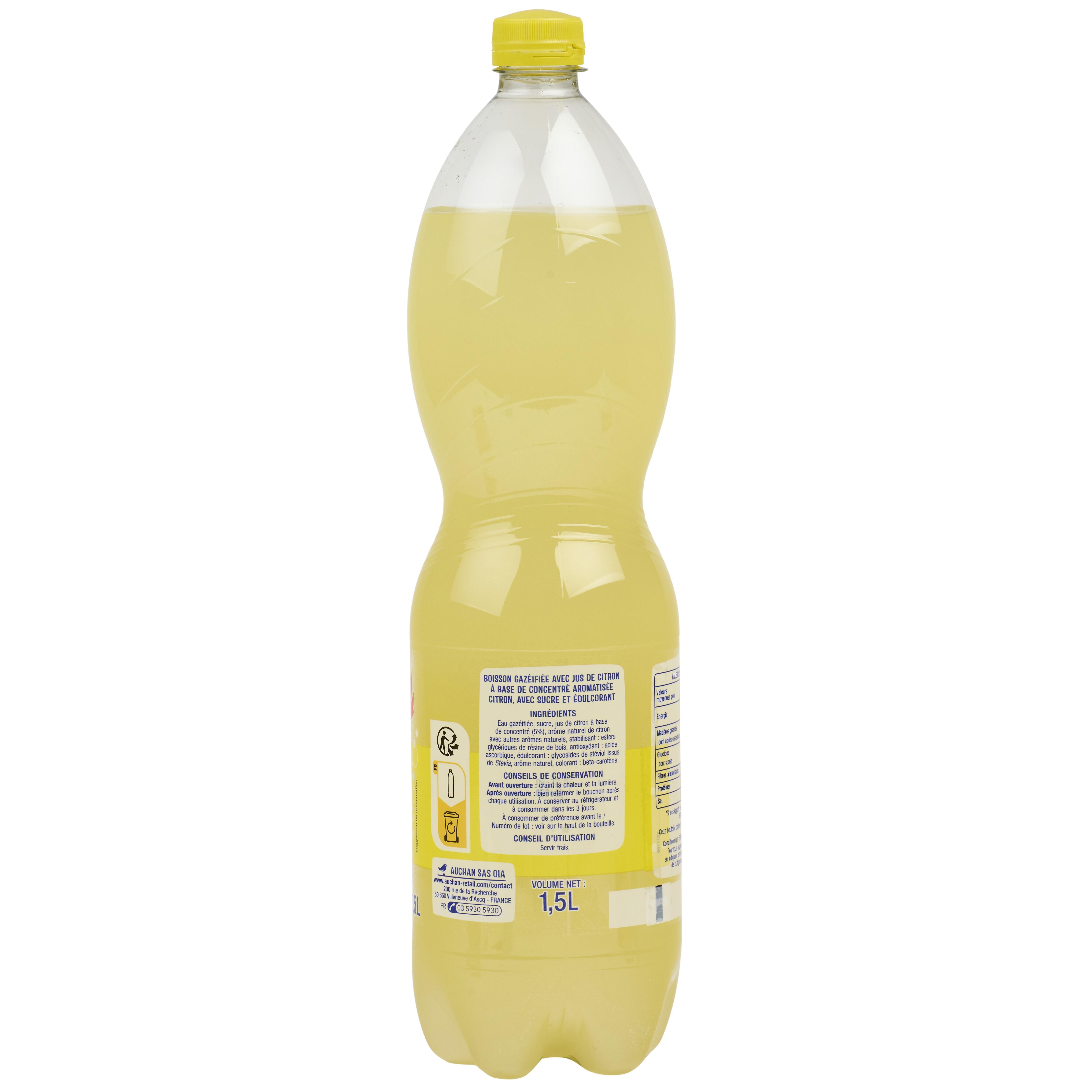 Voir la diapositive 3 : AUCHAN Soda citron sans conservateur 1,5l