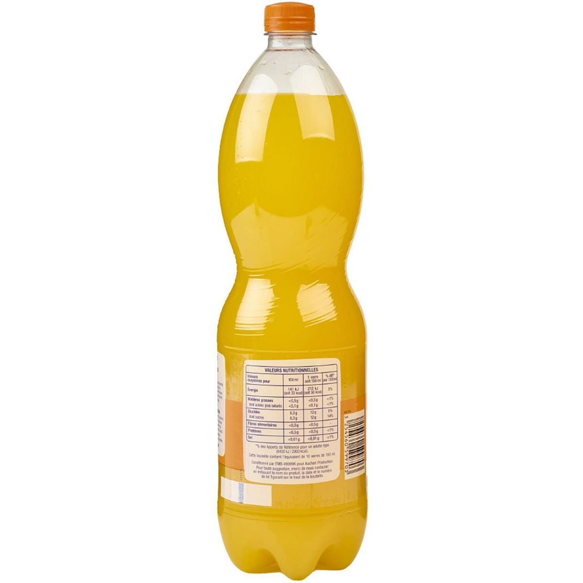 AUCHAN Soda goût orange sans conservateur 1,5l
