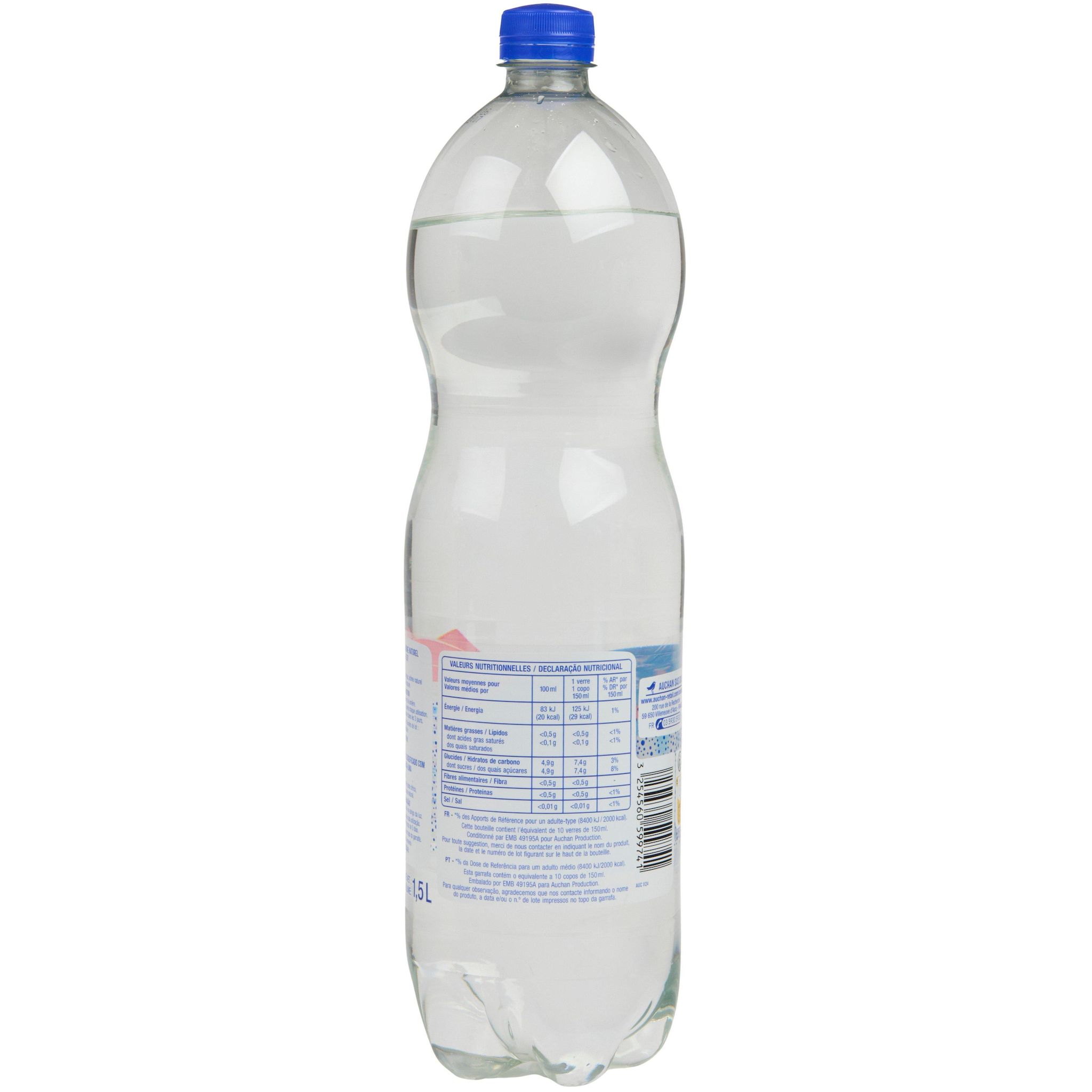 Voir la diapositive 4 : AUCHAN Limonade à l'arôme naturel d'agrumes 1,5l