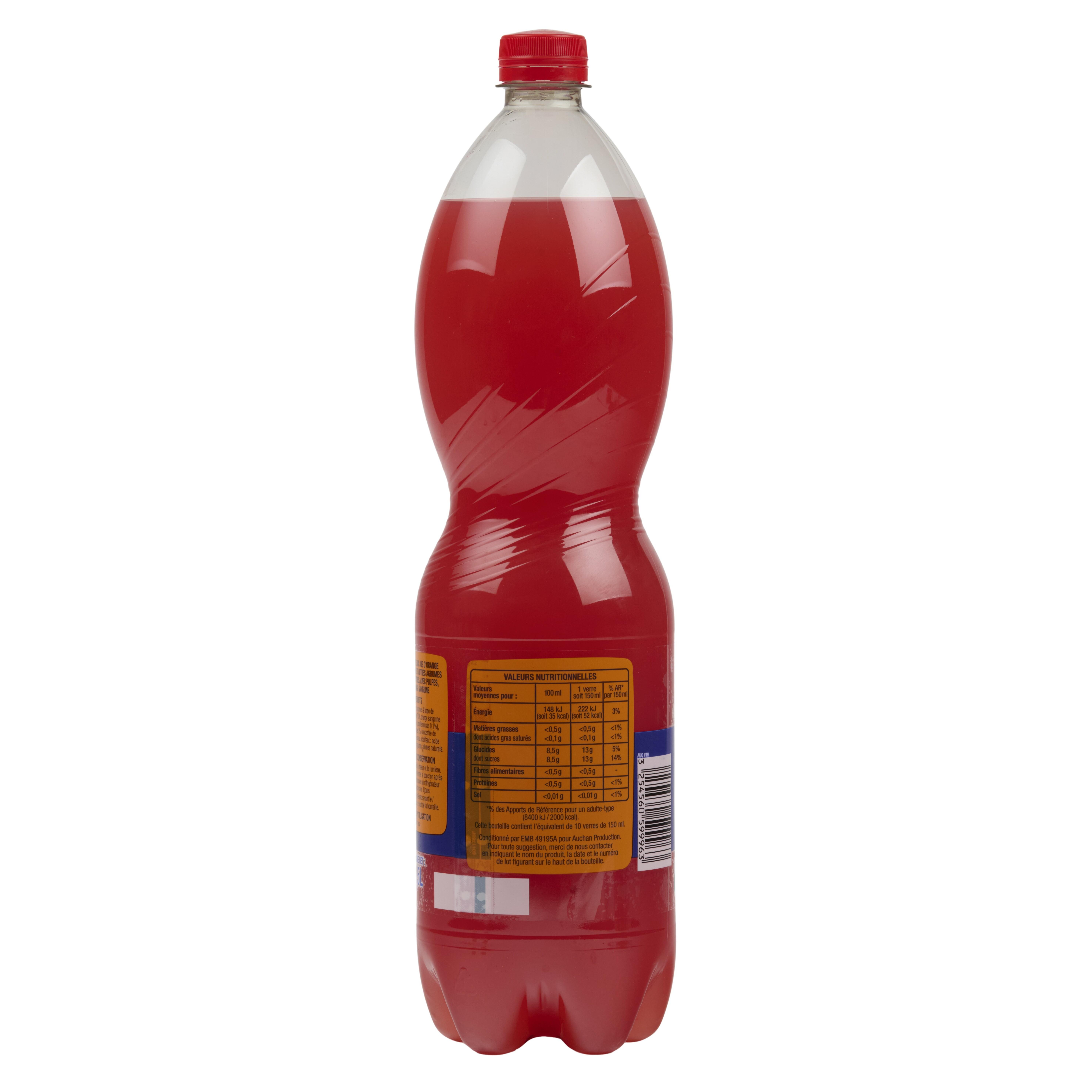 Voir la diapositive 2 : AUCHAN Boisson à la pulpe d'orange sanguine 1,5l