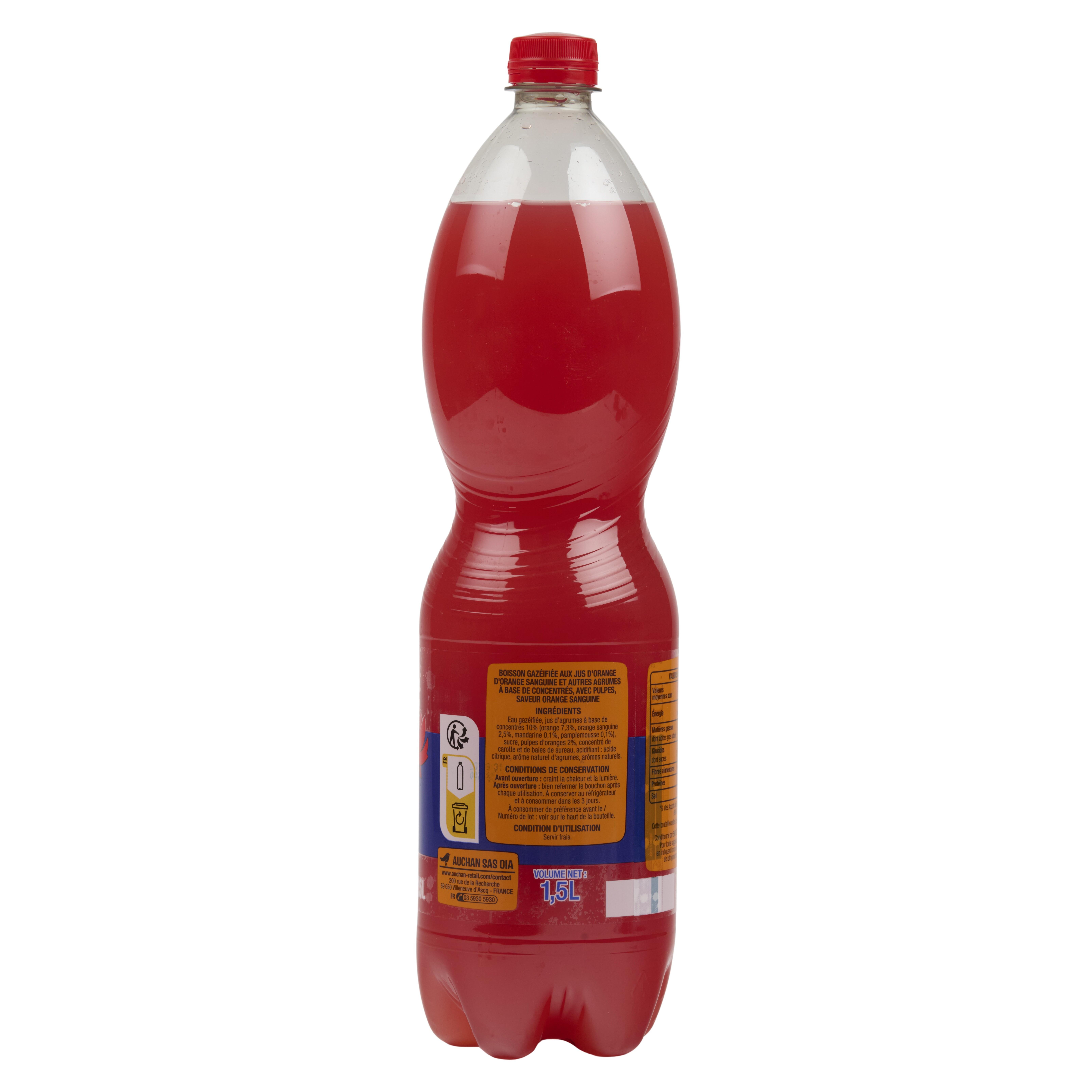 Voir la diapositive 3 : AUCHAN Boisson à la pulpe d'orange sanguine 1,5l