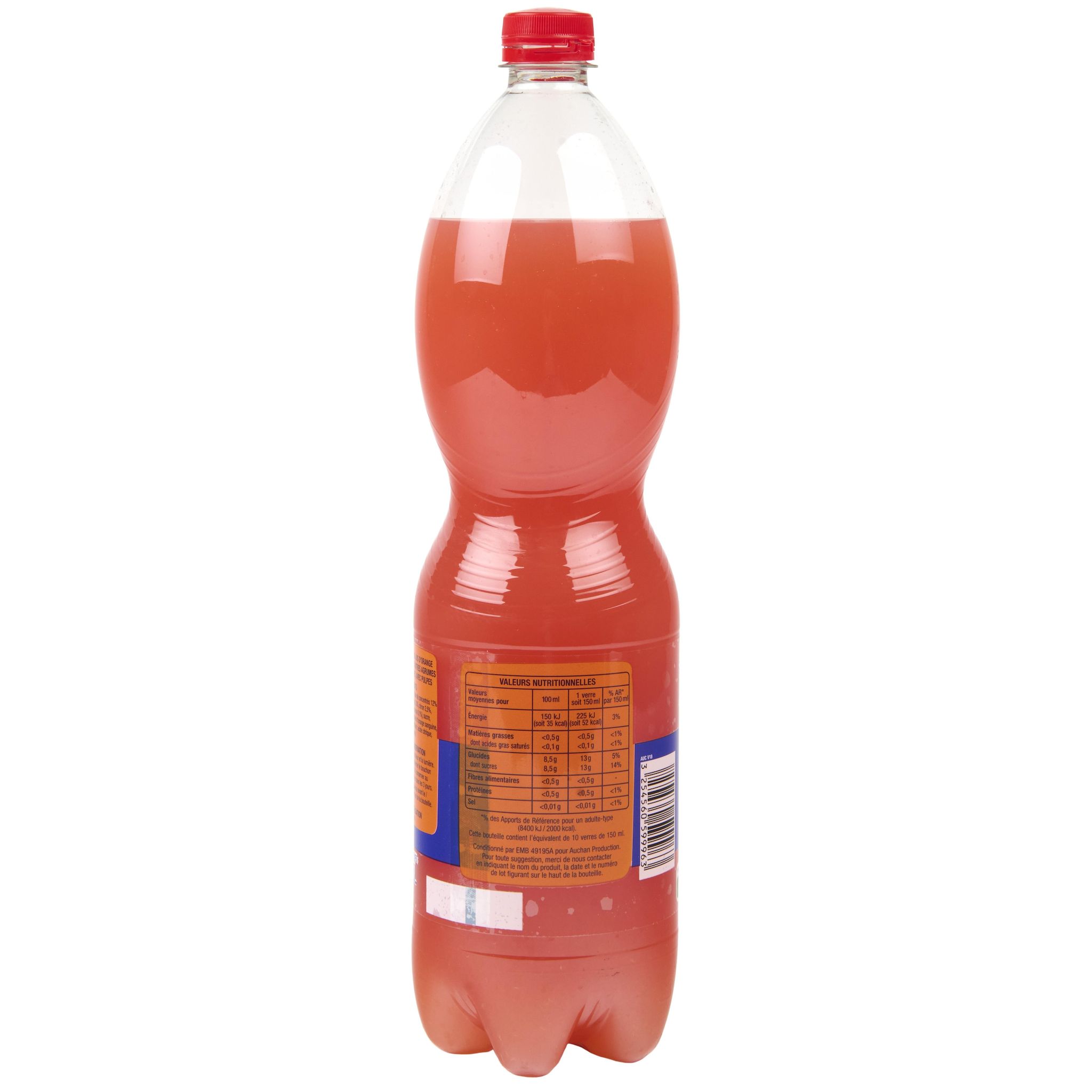 Voir la diapositive 3 : AUCHAN Boisson à la pulpe d'orange sanguine 1,5l