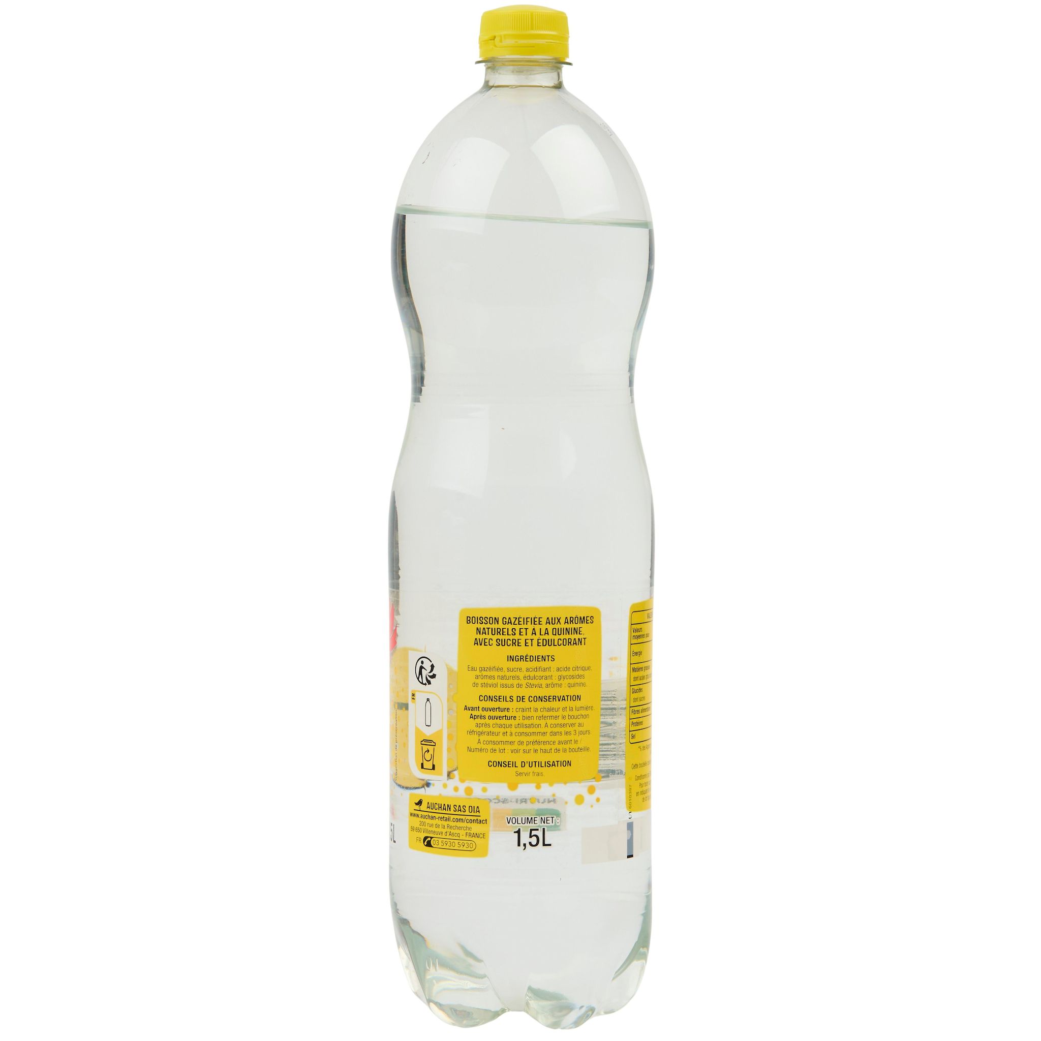 Voir la diapositive 2 : AUCHAN Boisson gazeuse tonic 1,5l