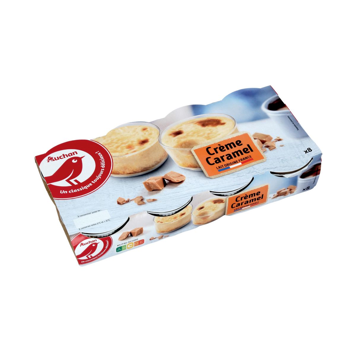 AUCHAN Crème au caramel 8x100g