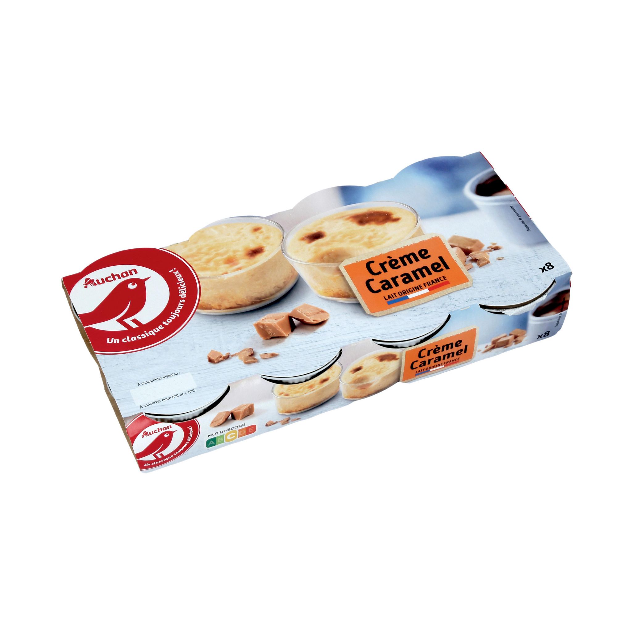Voir la diapositive 2 : AUCHAN Crème au caramel 8x100g