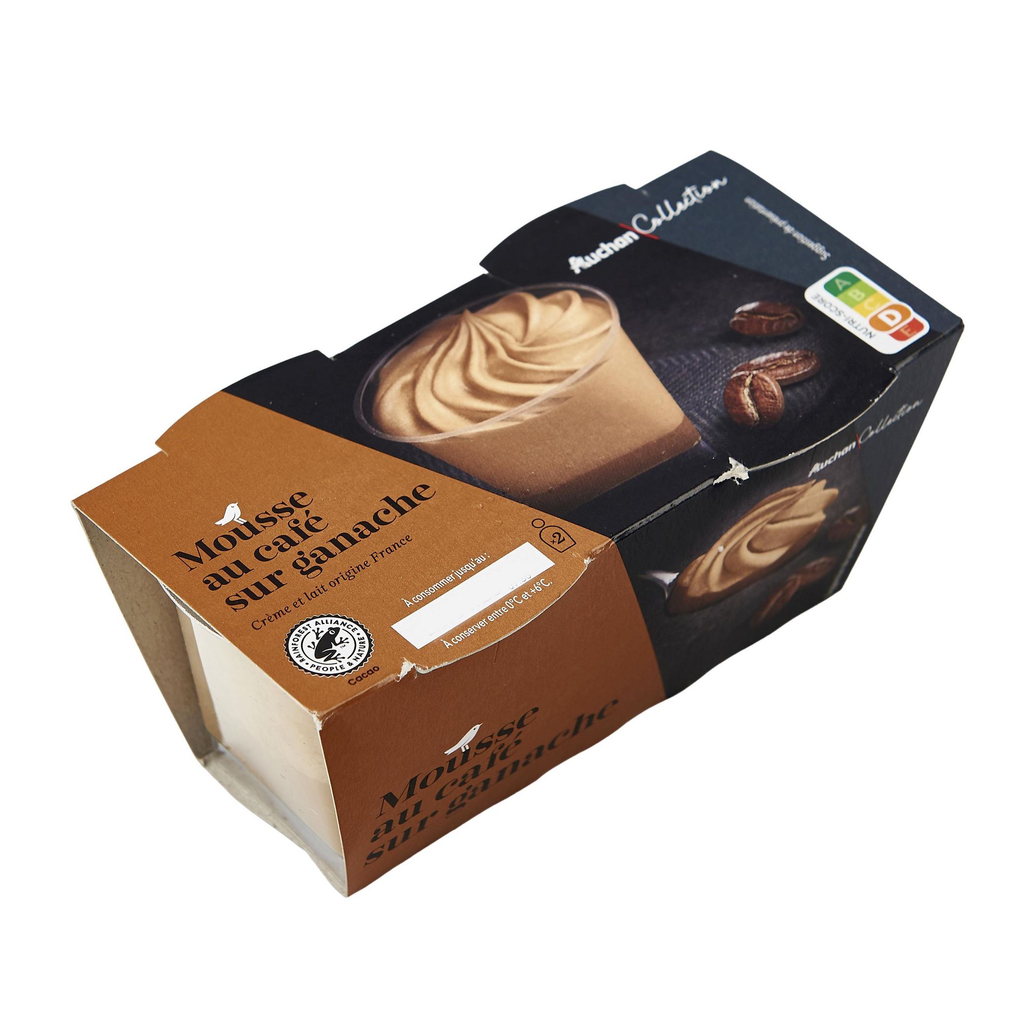 Voir la diapositive 2 : AUCHAN COLLECTION Mousse au café sur ganache café 2x125g