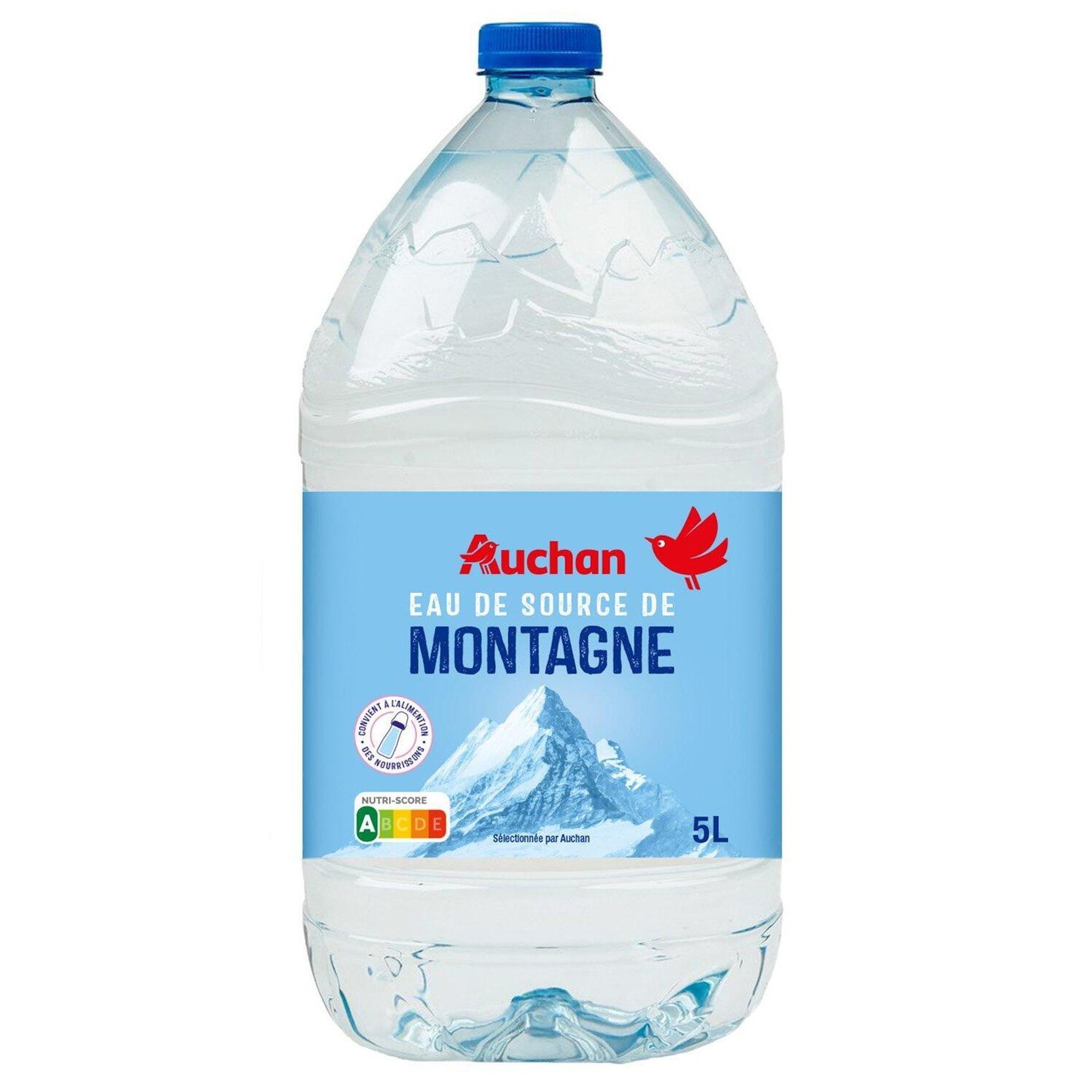 Voir la diapositive 2 : AUCHAN Eau de source de montagne bidon de 5l