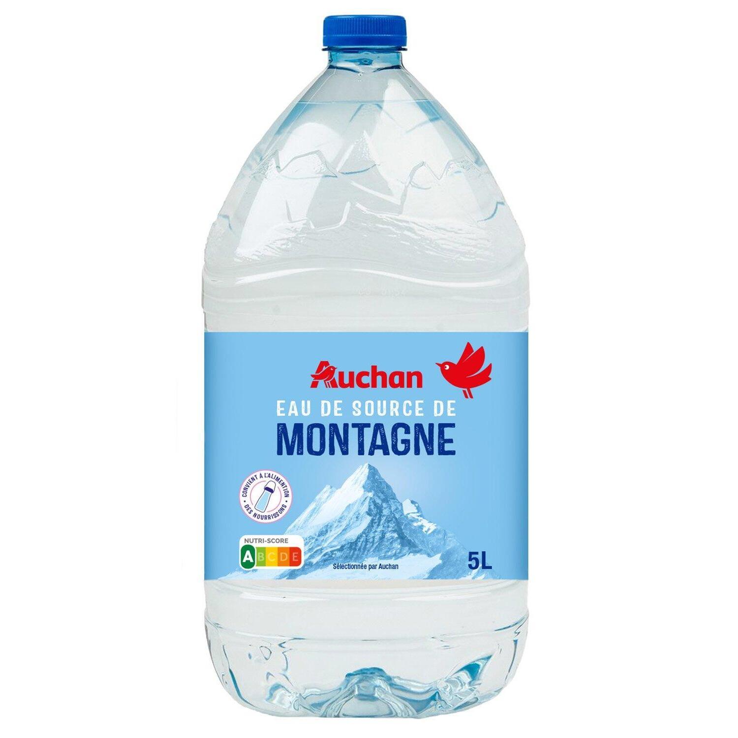 Voir la diapositive 3 : AUCHAN Eau de source de montagne bidon de 5l