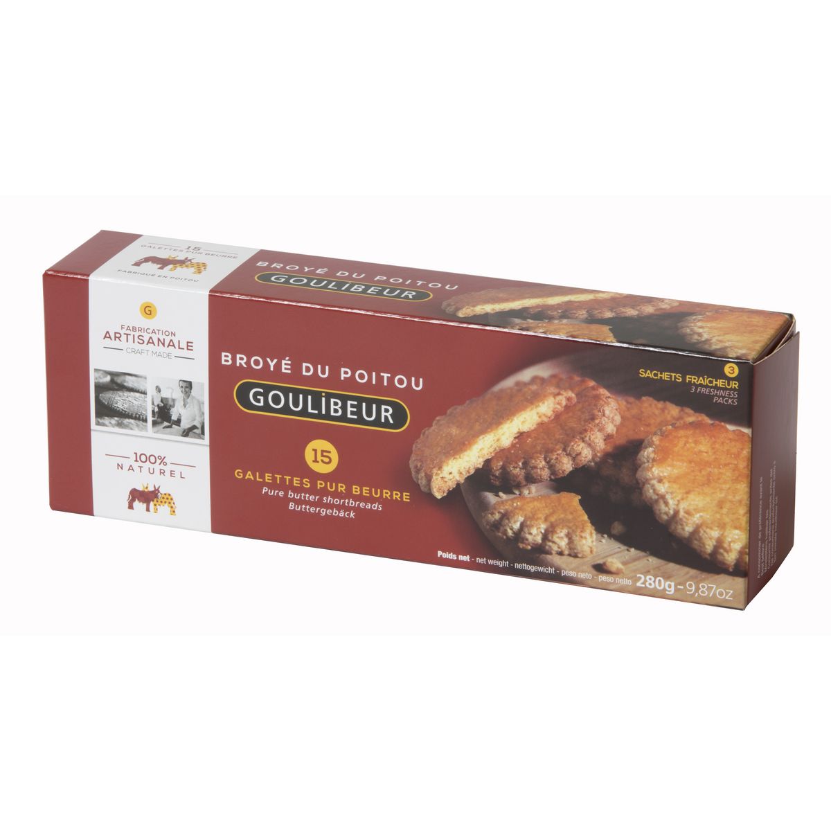 GOULIBEUR Galettes pur beurre du Poitou 15 biscuits 280g