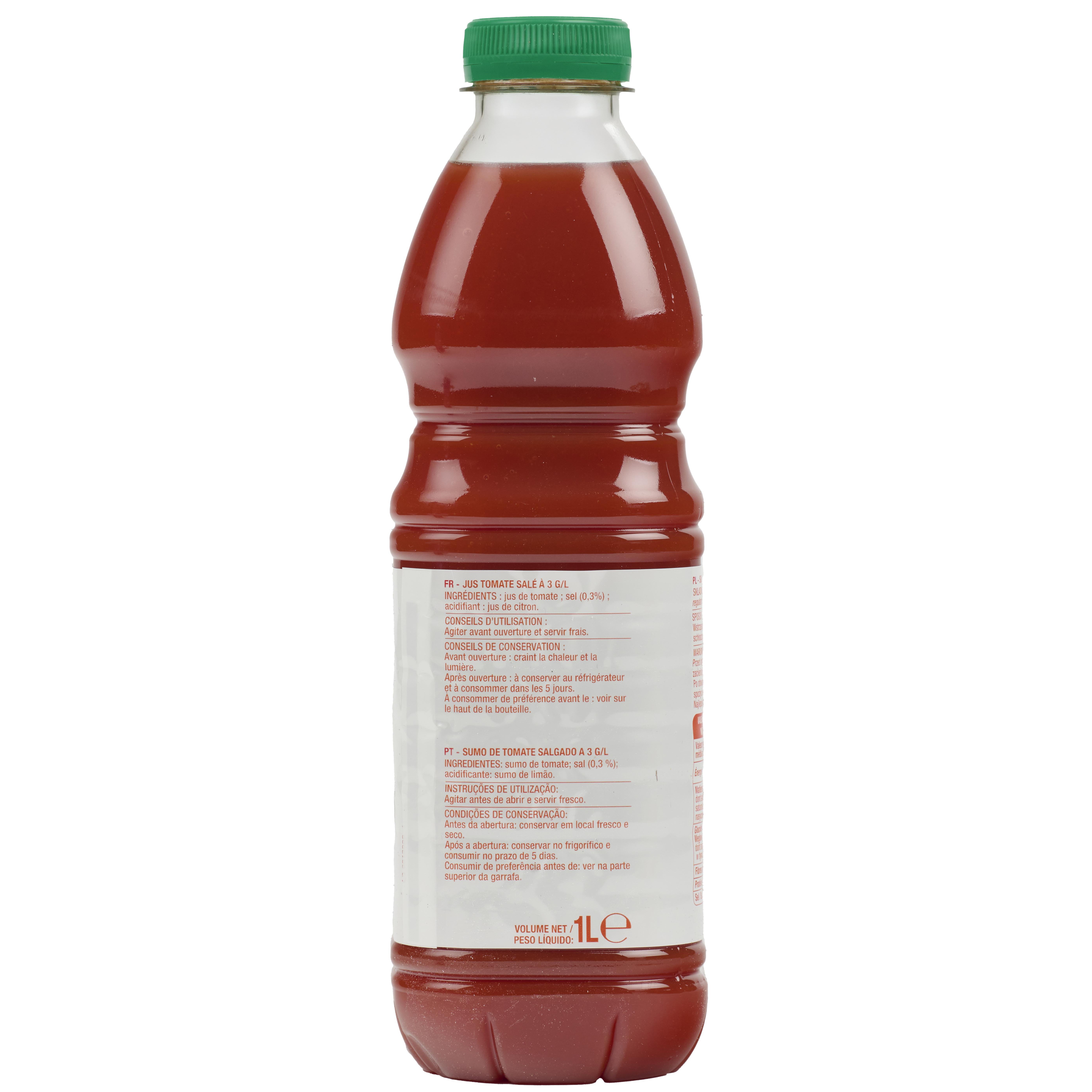 Voir la diapositive 2 : AUCHAN Pur jus de tomate 1l
