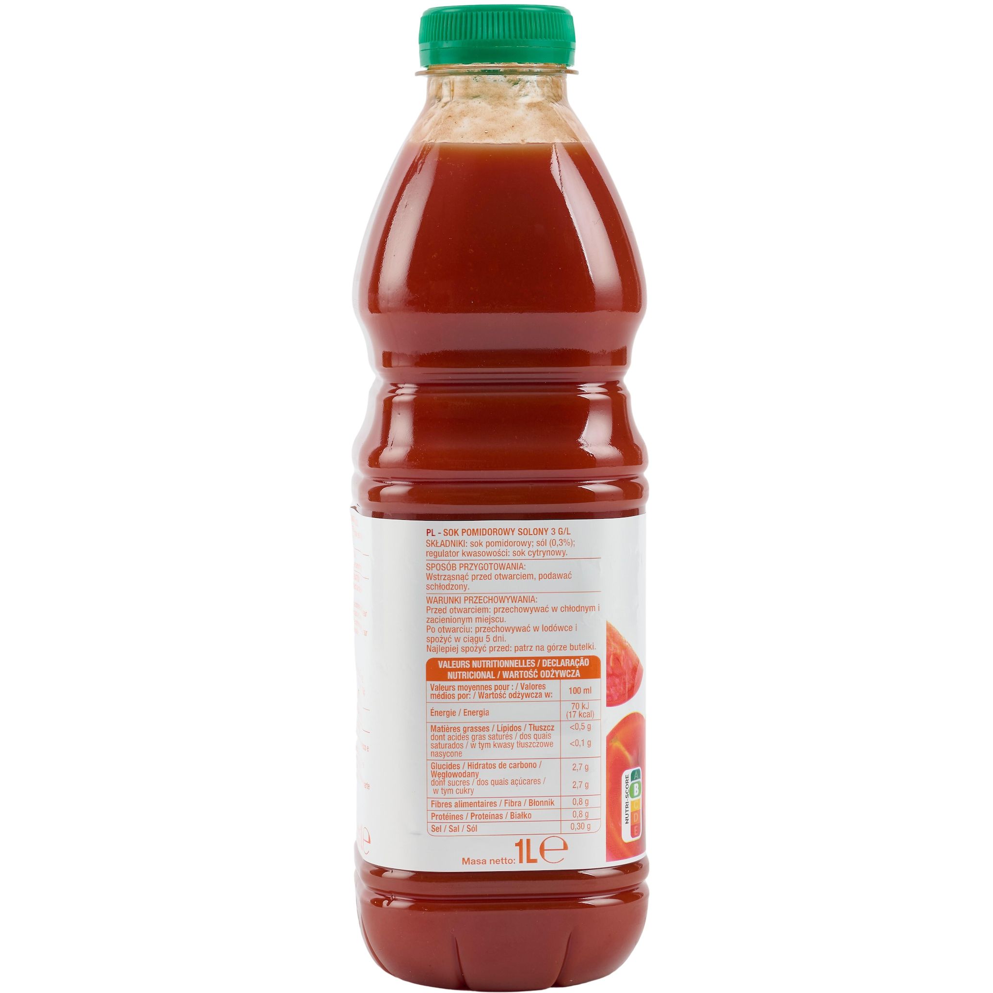 Voir la diapositive 2 : AUCHAN Pur jus de tomate 1l