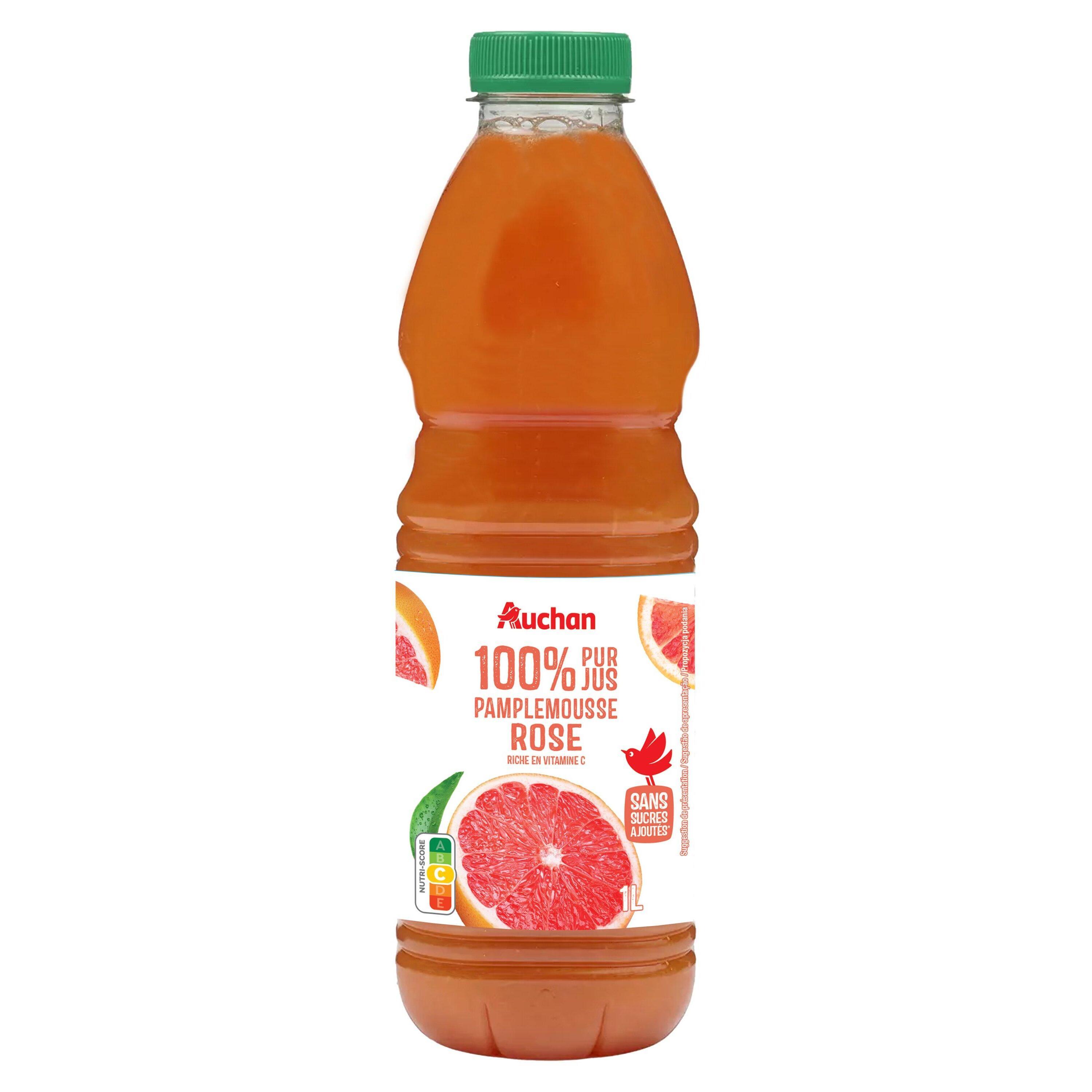 Voir la diapositive 6 : AUCHAN Pur jus de pamplemousse rose 1l