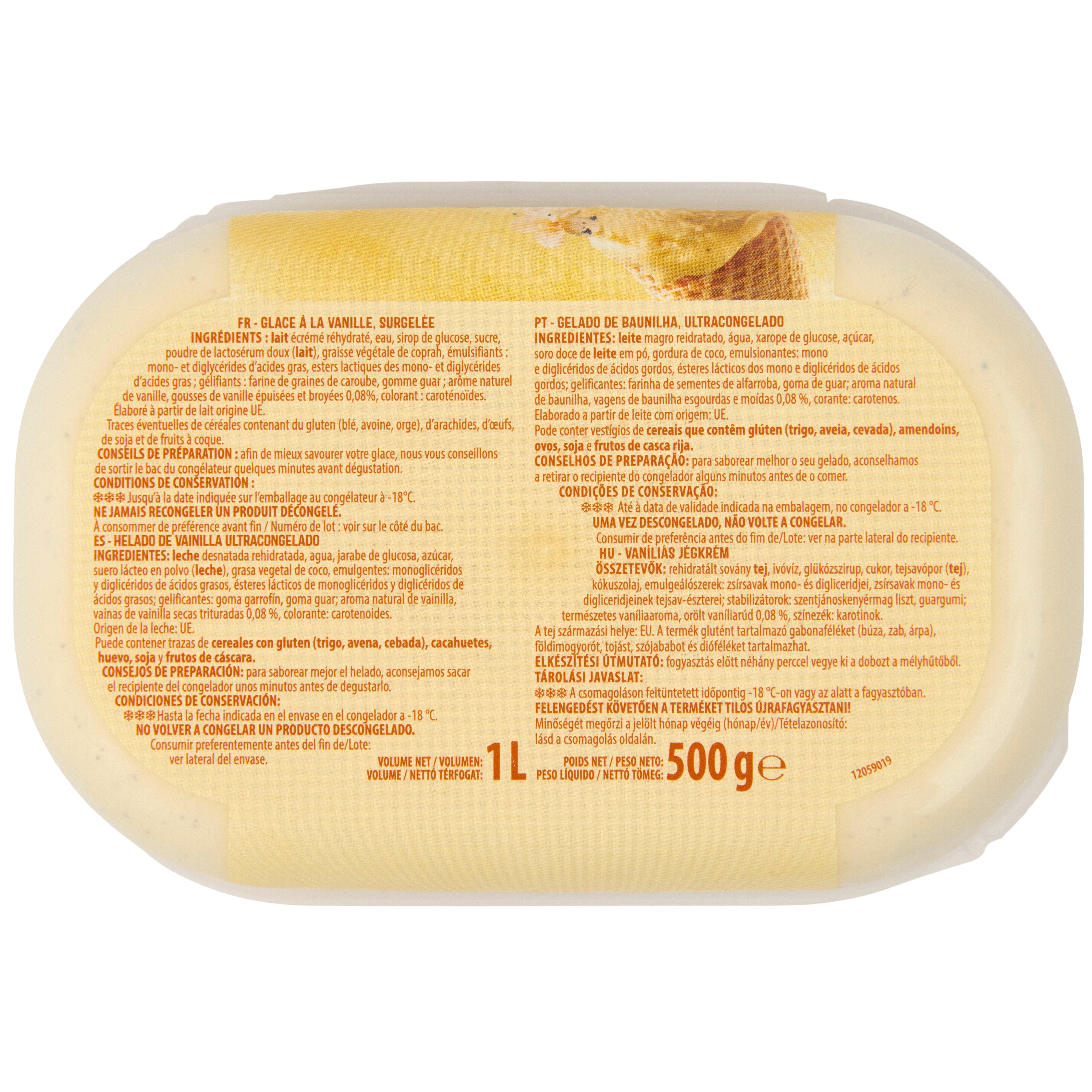 Voir la diapositive 2 : AUCHAN Glace à la vanille 500g