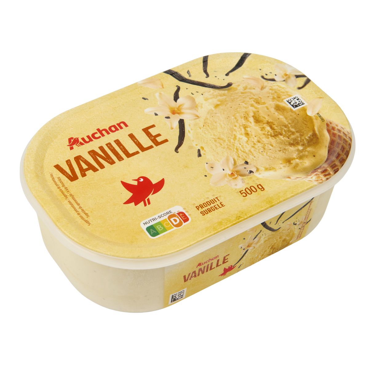 AUCHAN Glace à la vanille 500g