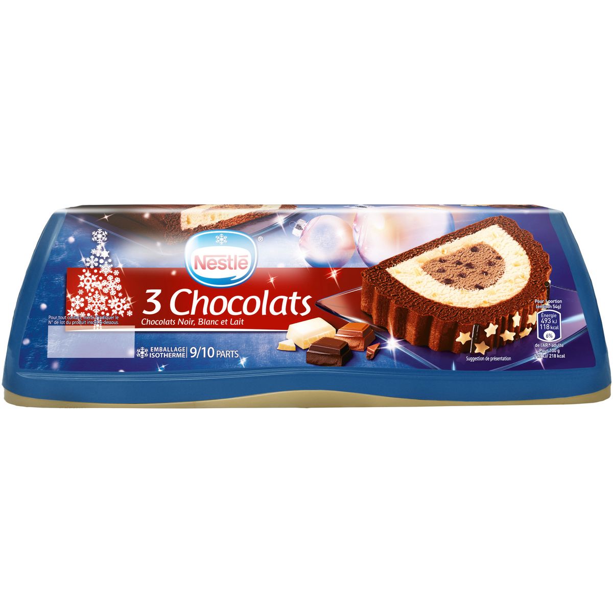 NESTLE Bûche glacée aux 3 chocolats 9-10 parts 540g