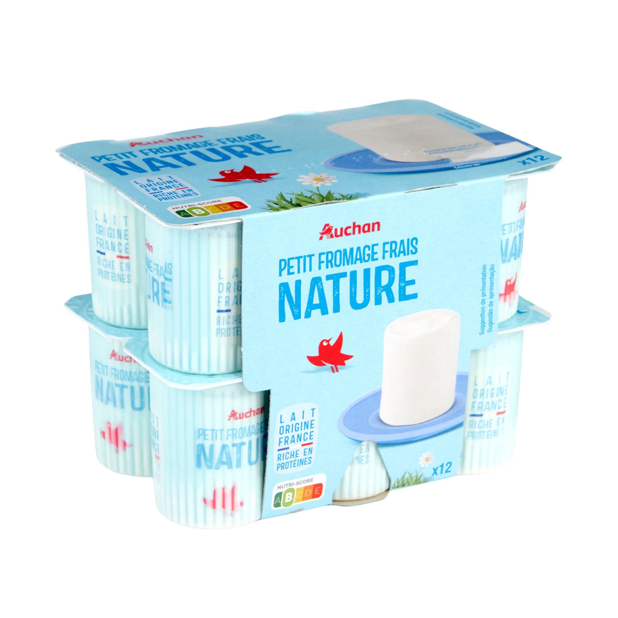 Voir la diapositive 4 : AUCHAN Fromage frais 3.8% MG 12x60g