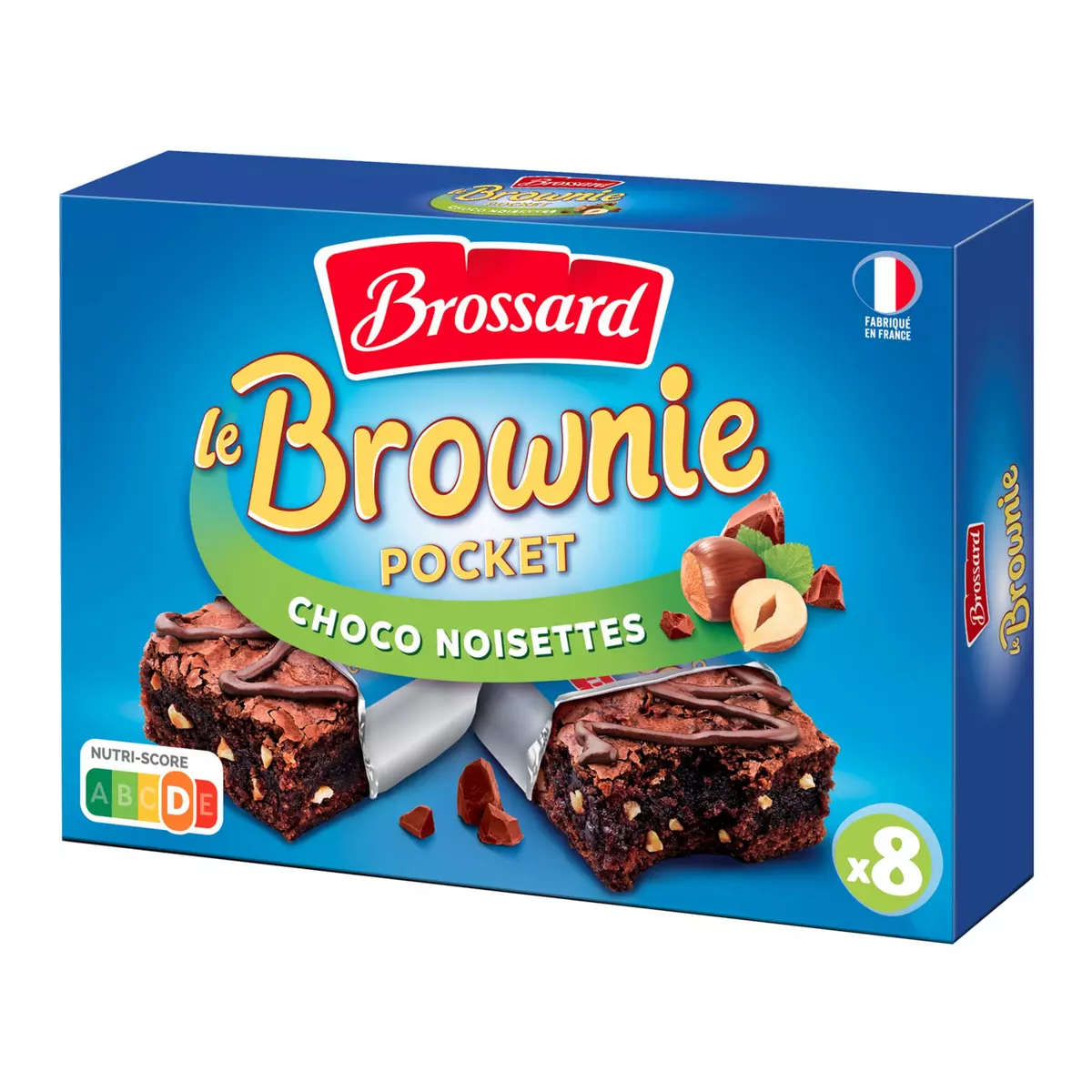 BROSSARD Brownie Pocket chocolat noisettes 8 gâteaux 240g