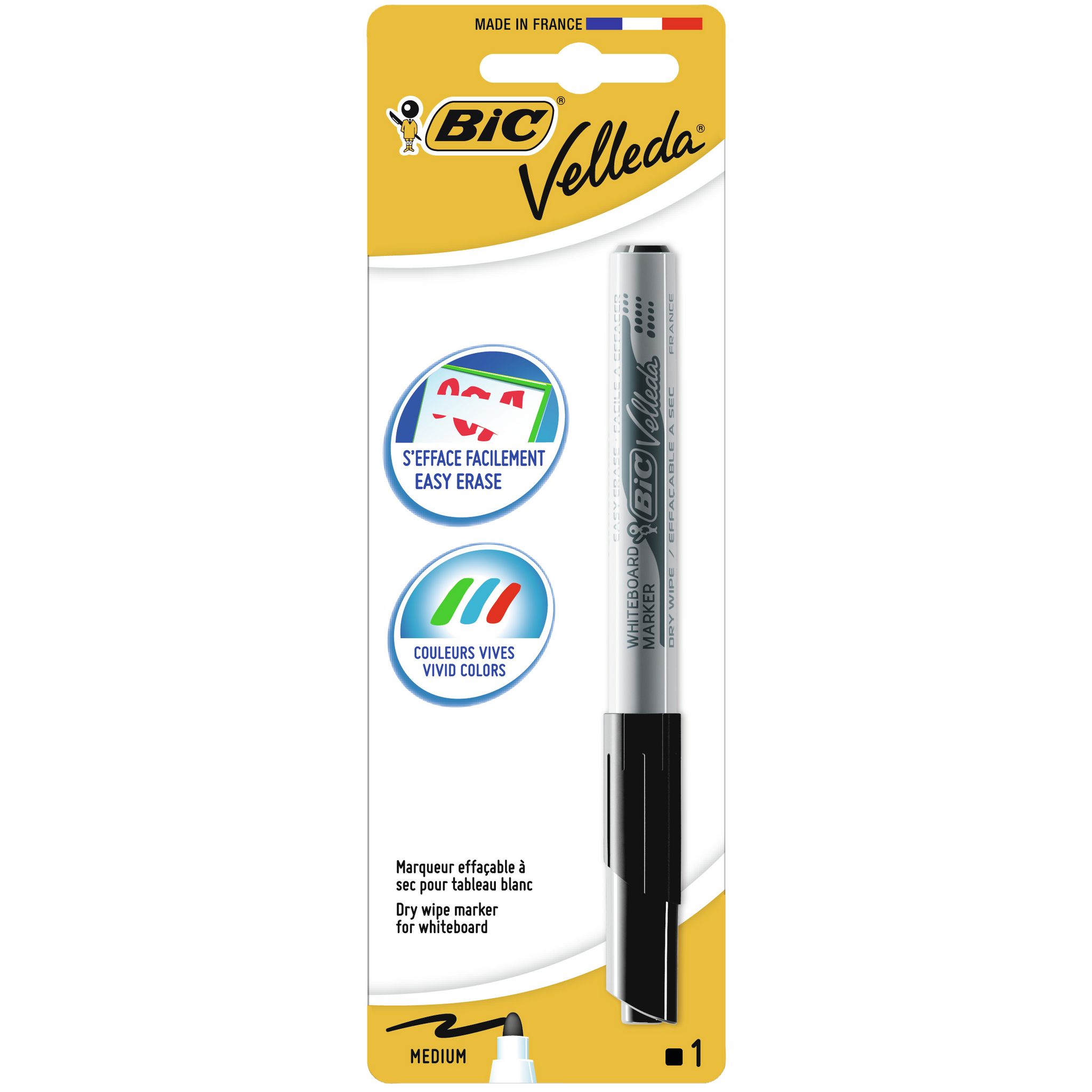BIC Marqueur effaçable à sec pour tableau blanc Velleda