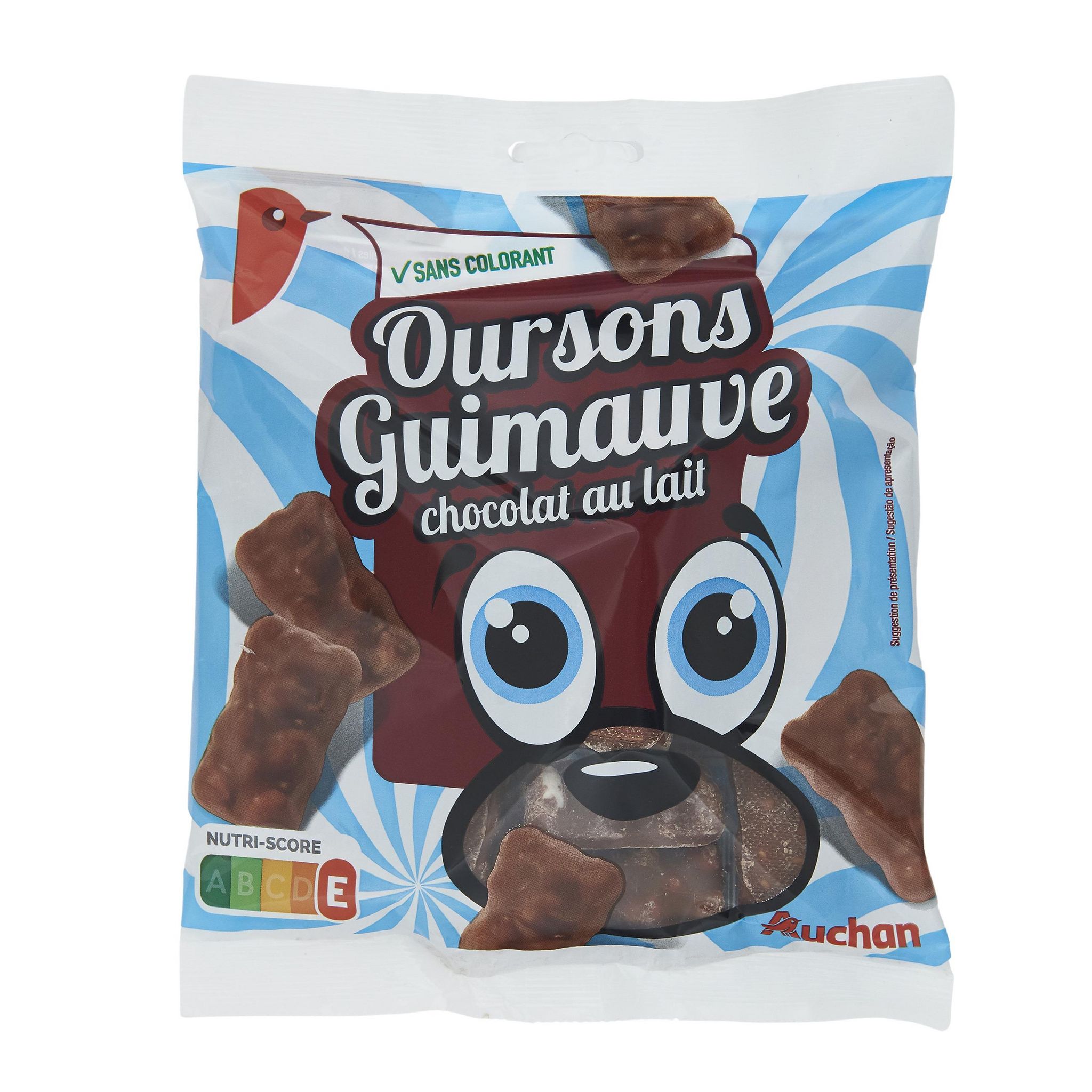 Voir la diapositive 2 : AUCHAN Guimauves chocolat baby ours environ 16 guimauves 200g