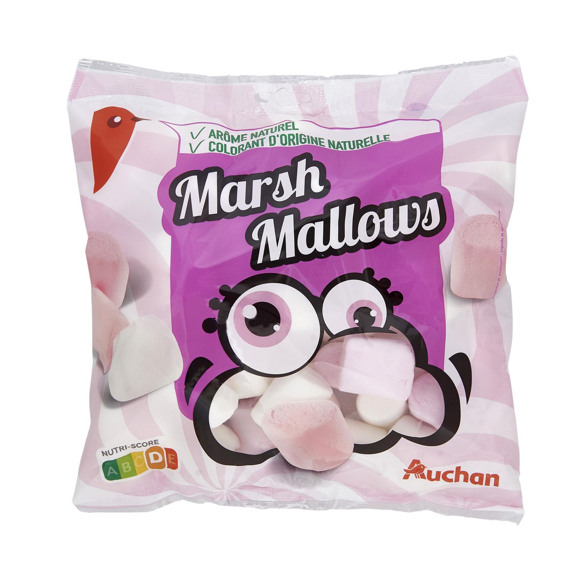 Voir la diapositive 2 : AUCHAN Marshmallows guimauves à l'arôme naturel de vanille 300g