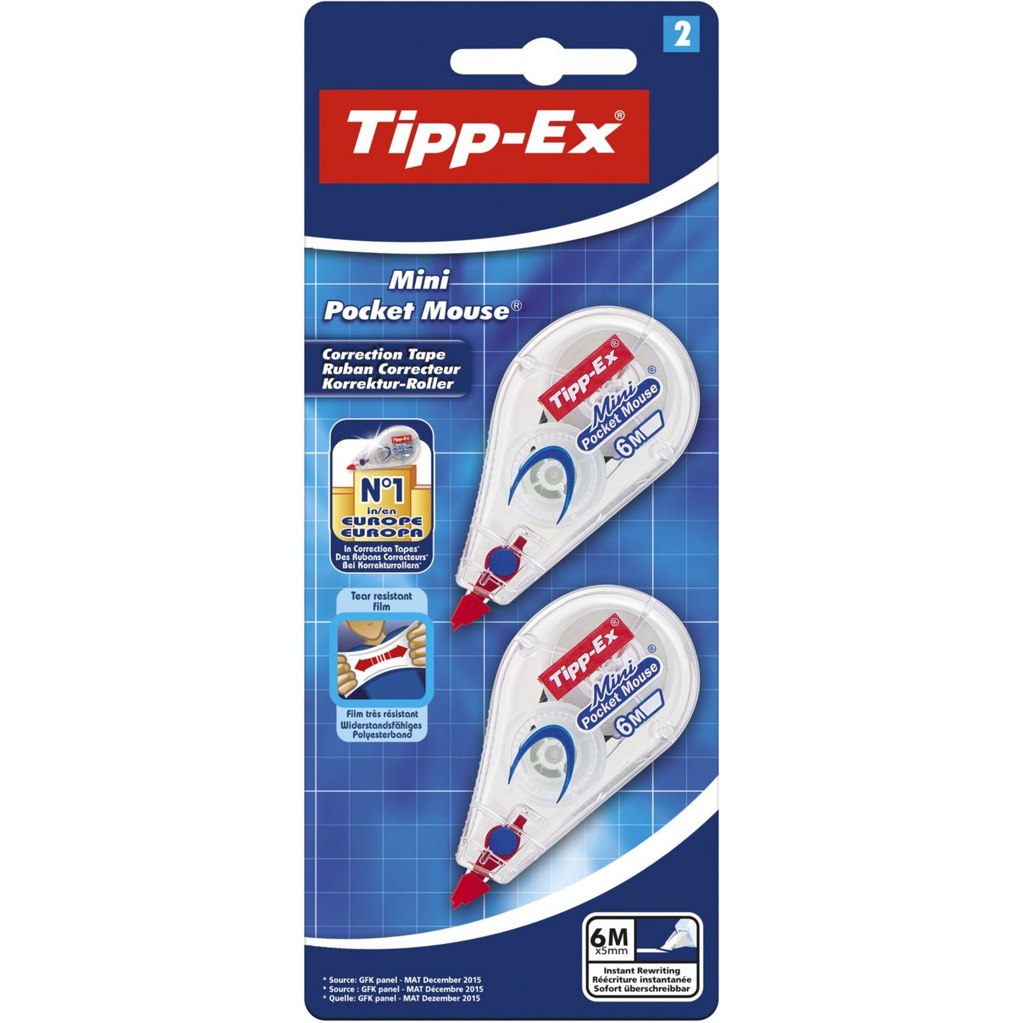 Voir la diapositive 2 : TIPP-EX Lot de 2 mini pocket souris standard 6 M