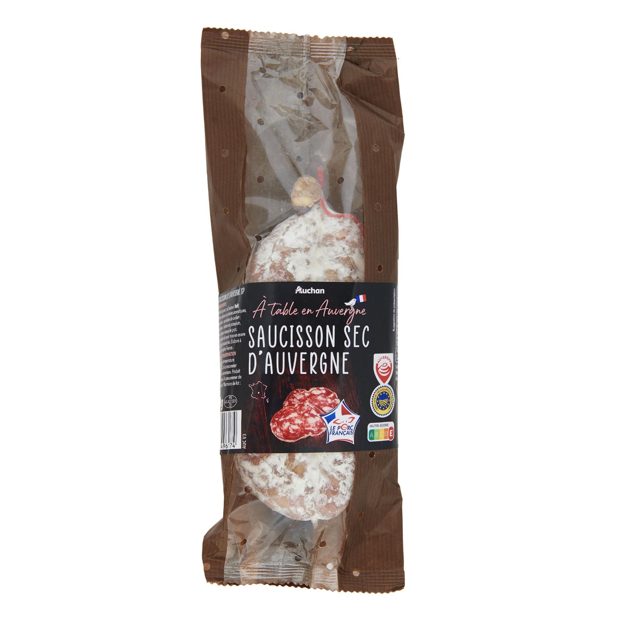 Voir la diapositive 2 : AUCHAN TERROIR Saucisson sec d'Auvergne IGP 300g