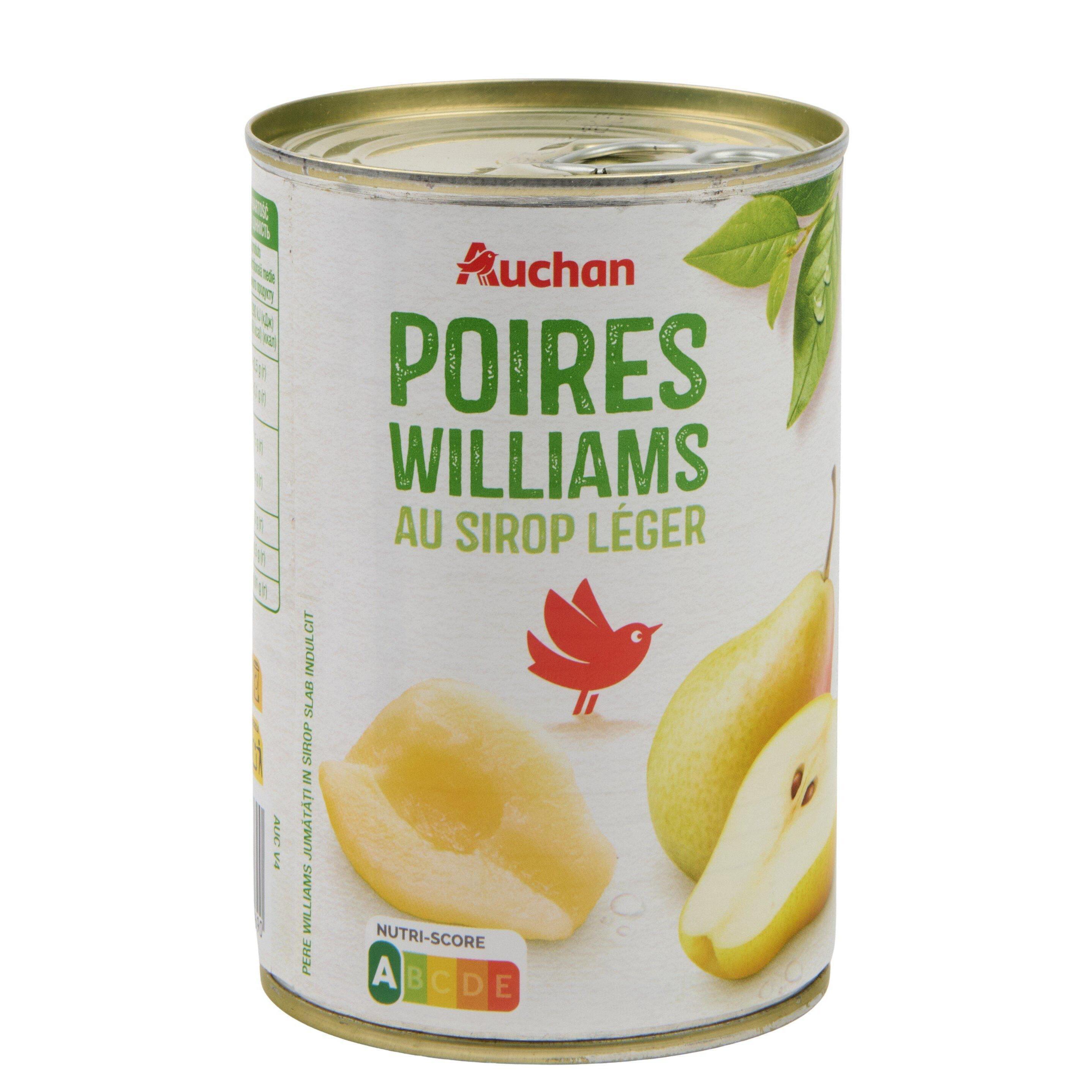 Voir la diapositive 2 : AUCHAN Poires williams au sirop léger 410g