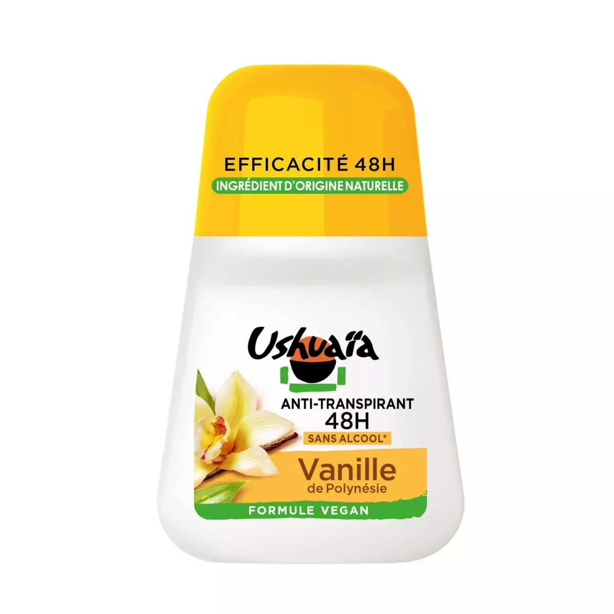USHUAIA Déodorant bille 48h anti-transpirant vanille de Polynésie 50ml