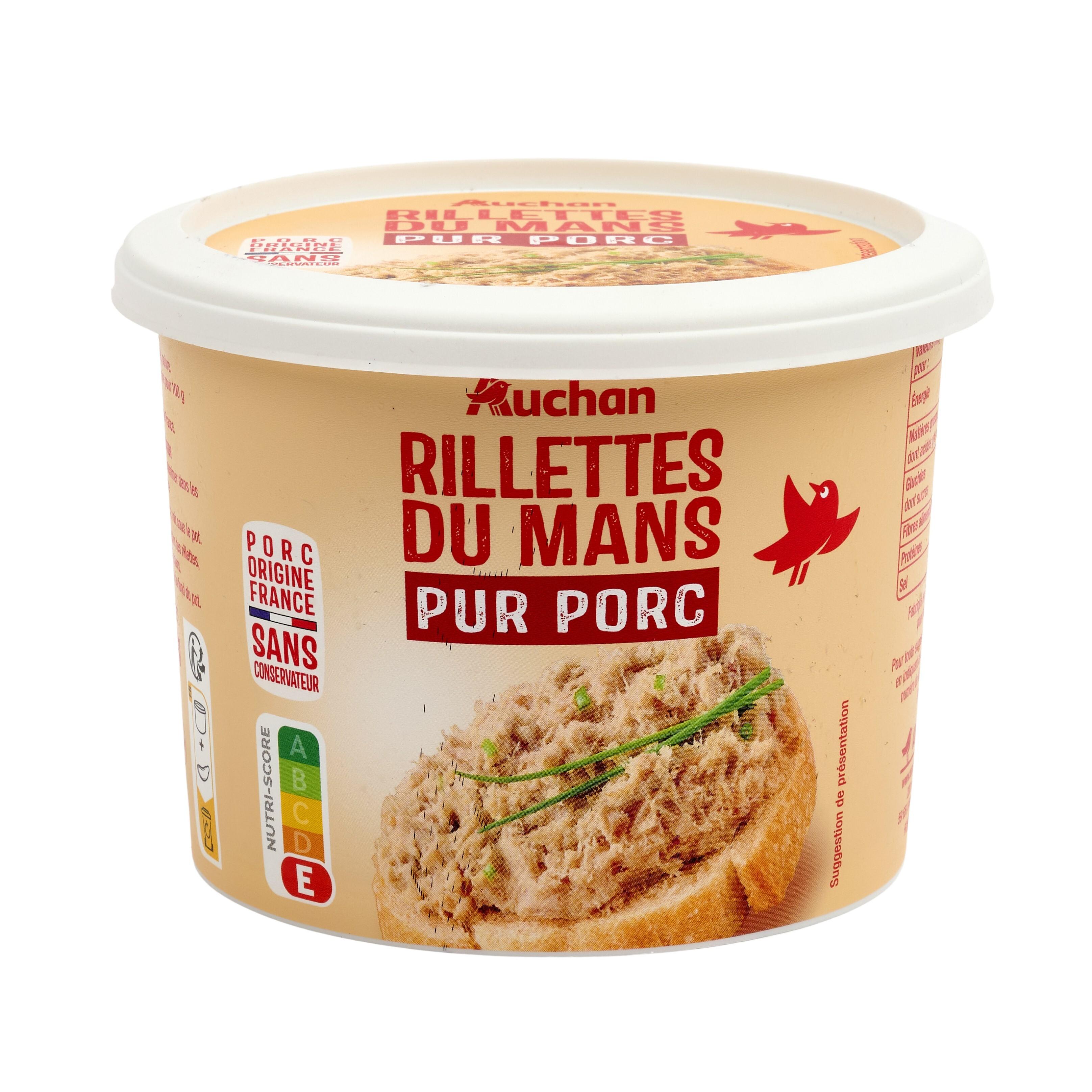Voir la diapositive 4 : AUCHAN Rillettes du Mans pur Porc 400g