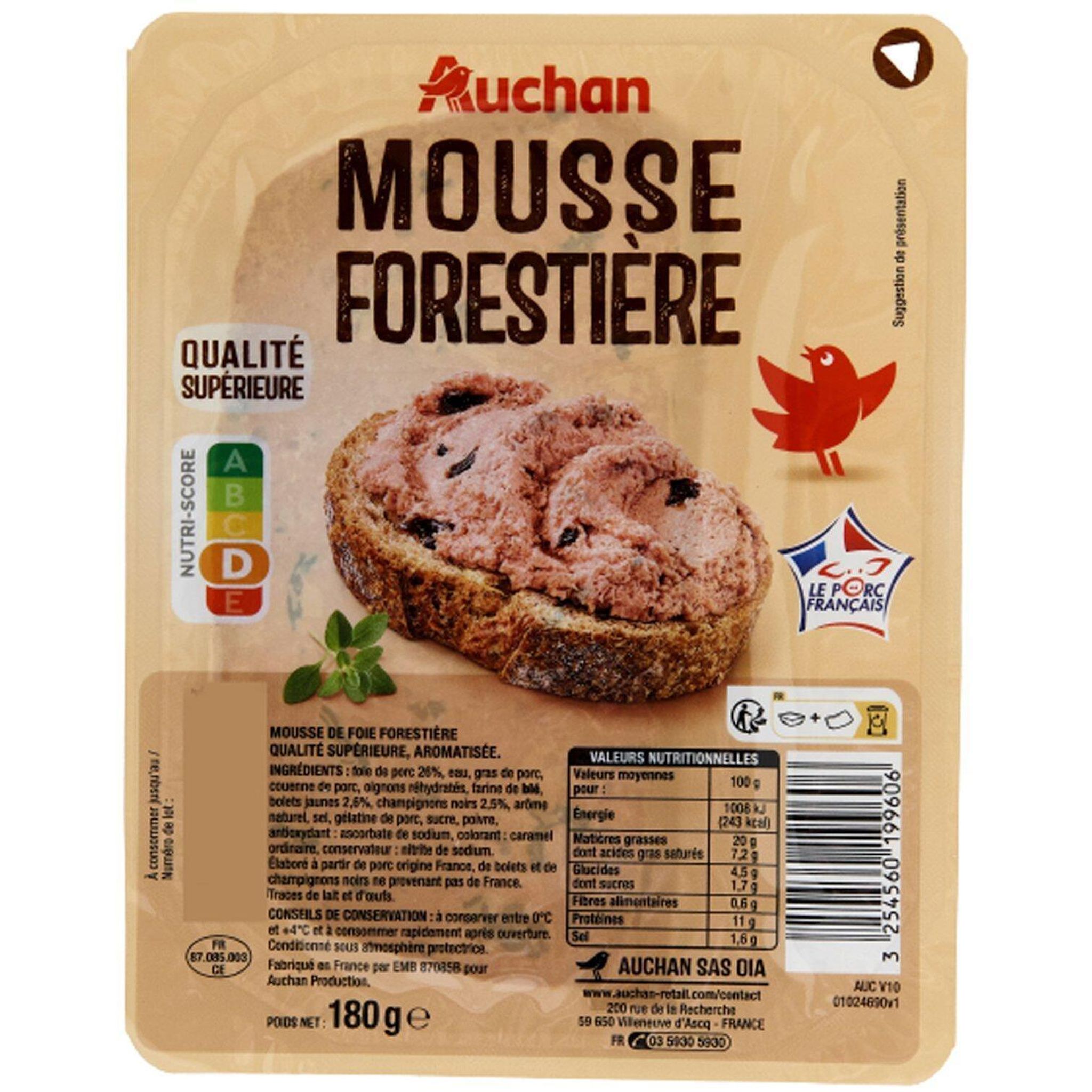 Voir la diapositive 2 : AUCHAN Mousse forestière 180g