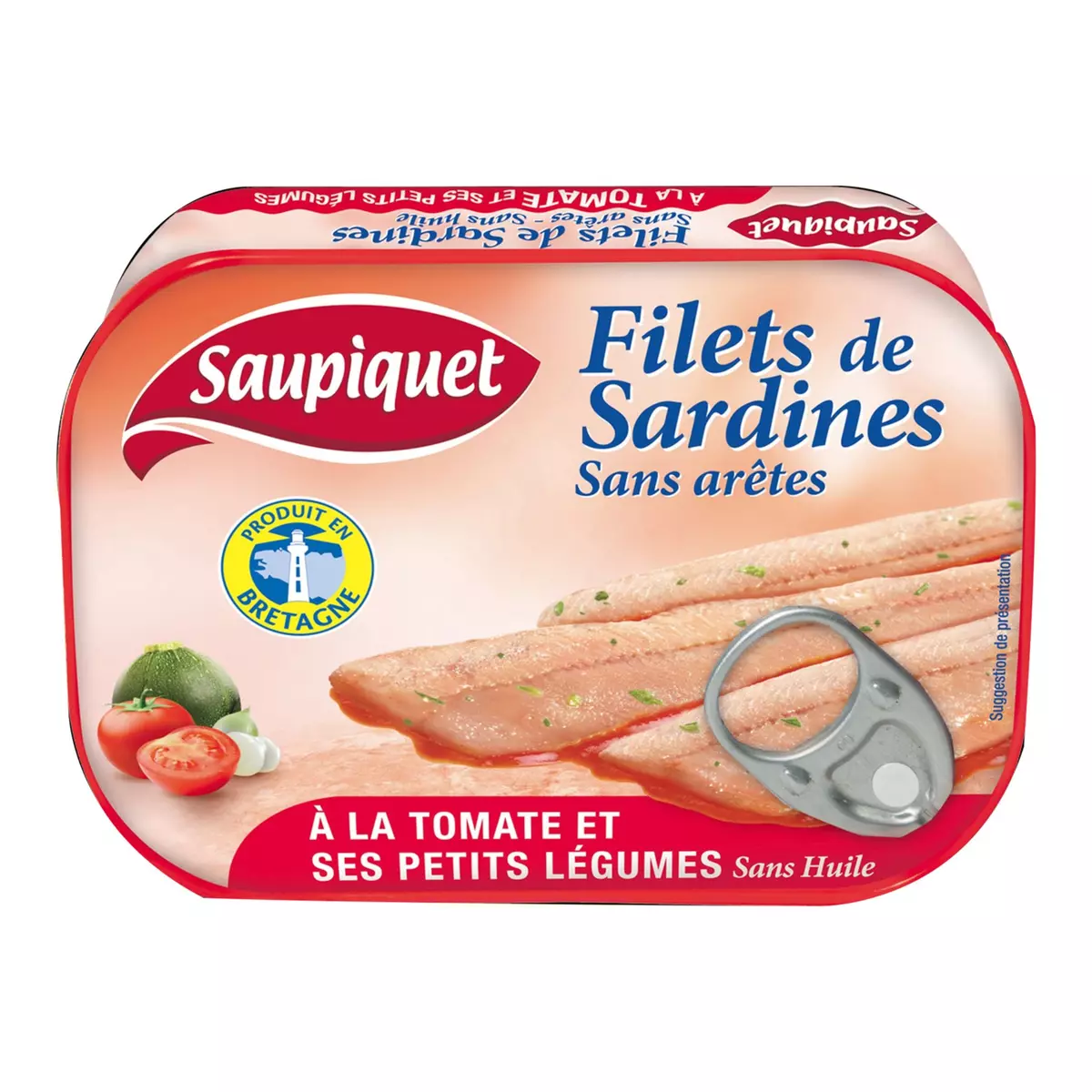 SAUPIQUET Filets de sardines tomate et petits légumes 100g
