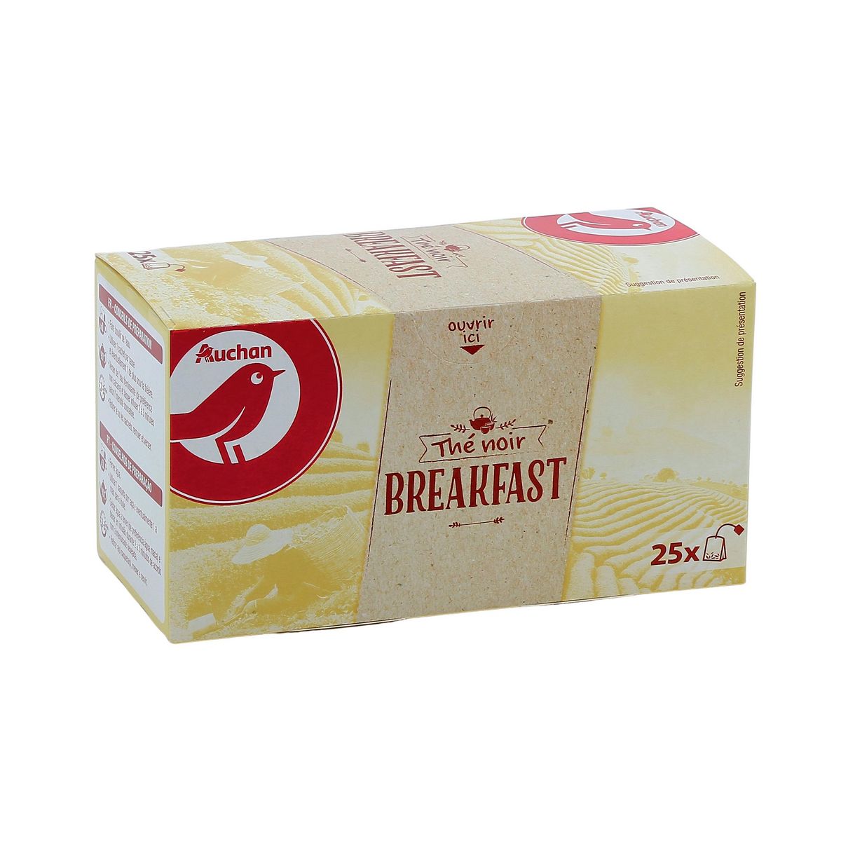 AUCHAN Thé noir breakfast 25 sachets 50g