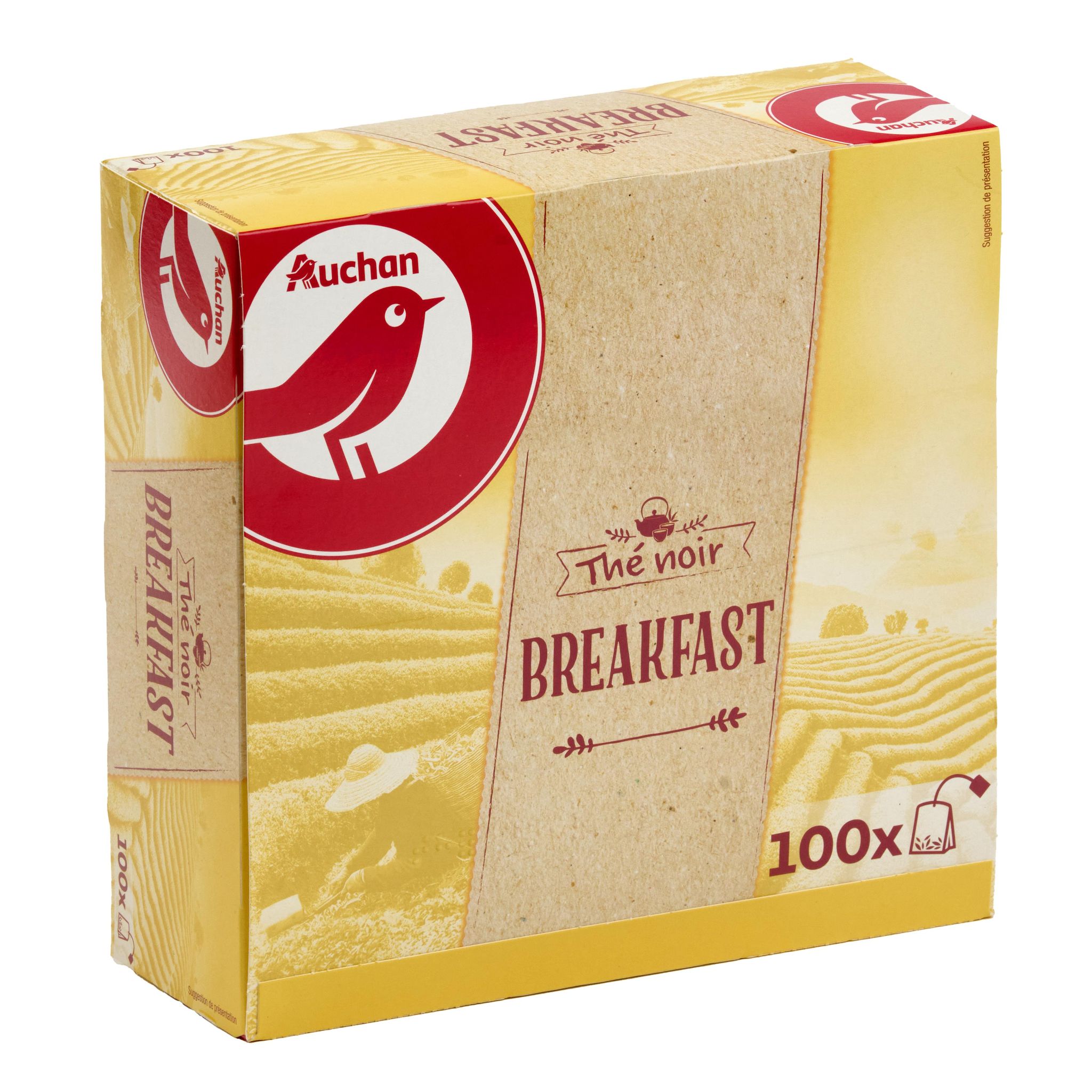 Voir la diapositive 3 : AUCHAN Thé noir Breakfast 100 sachets 200g