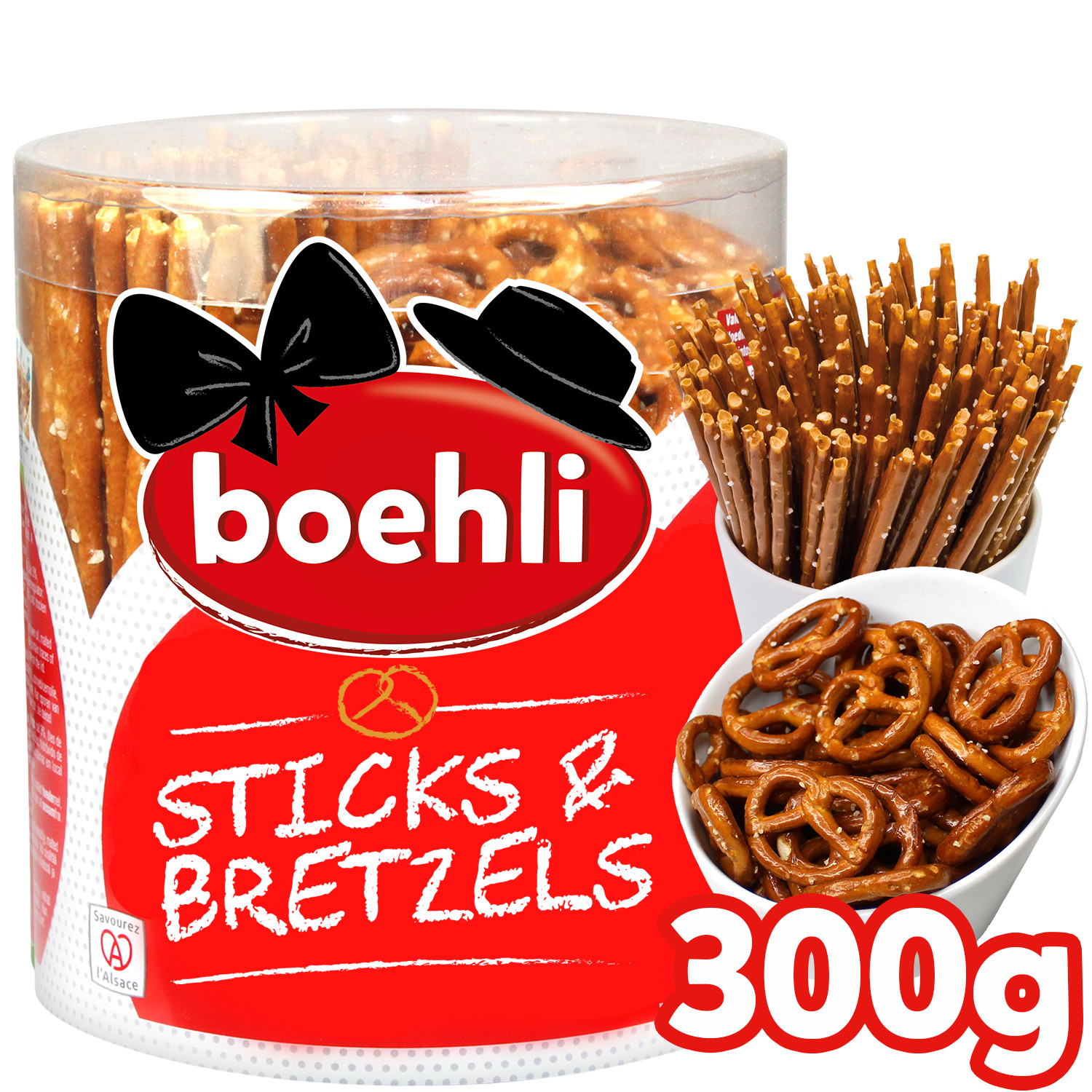 Voir la diapositive 2 : BOEHLI Sticks et bretzels d'Alsace 300g
