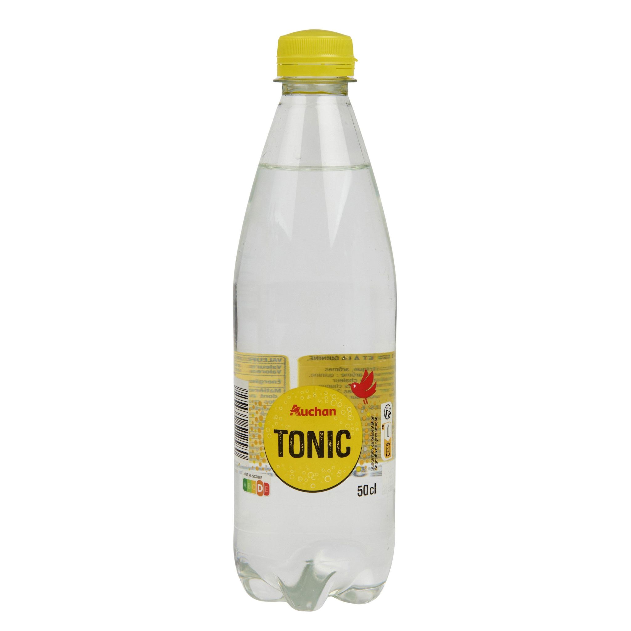 Voir la diapositive 2 : AUCHAN Boisson gazeuse Tonic à l'arôme naturel de quinine bouteille 50cl
