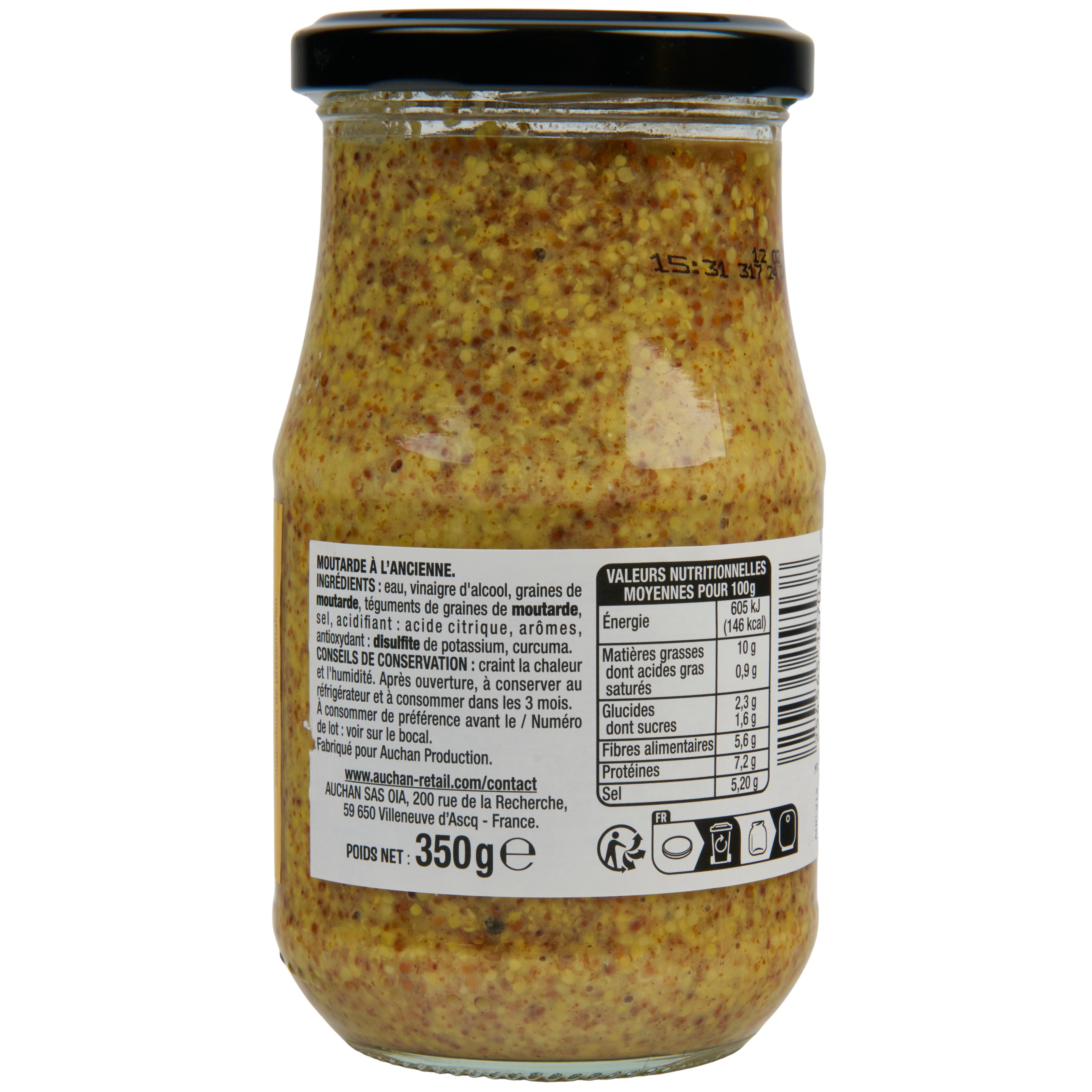 Voir la diapositive 2 : AUCHAN Moutarde à l'ancienne 350g