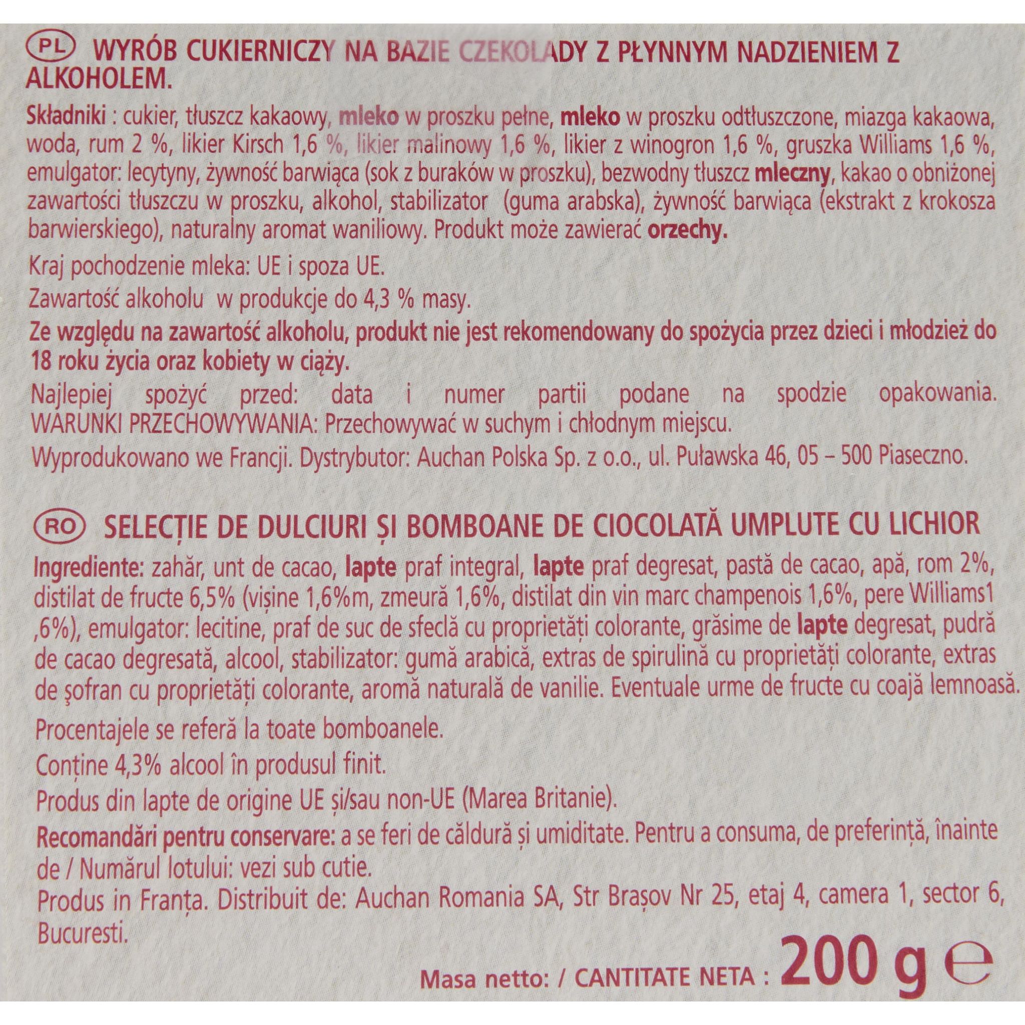 Voir la diapositive 6 : VENDOME Chardons chocolats grand marnier-chartreuse-poire williams-framboise-kirsch 200g