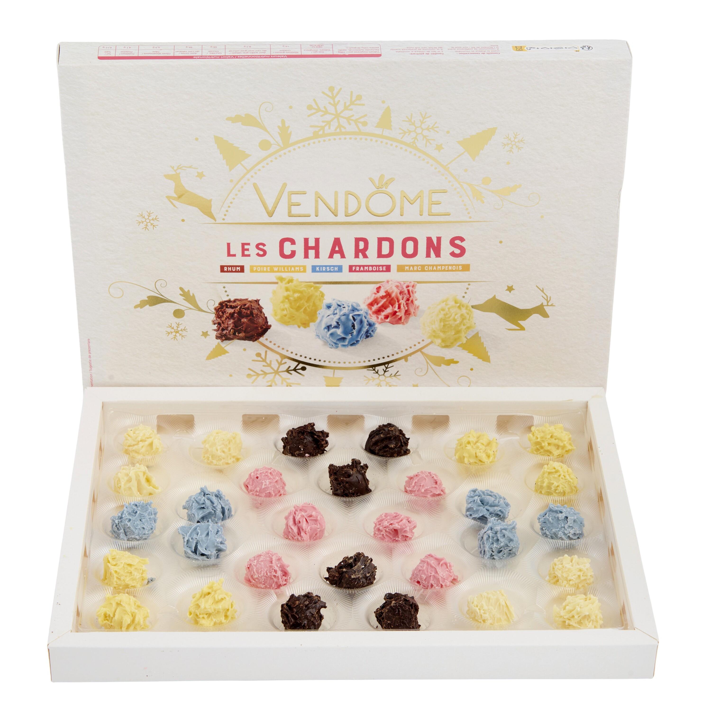 Voir la diapositive 2 : VENDOME Assortiment Bonbons de chocolat Les Chardons fourrés à la liqueur 300g