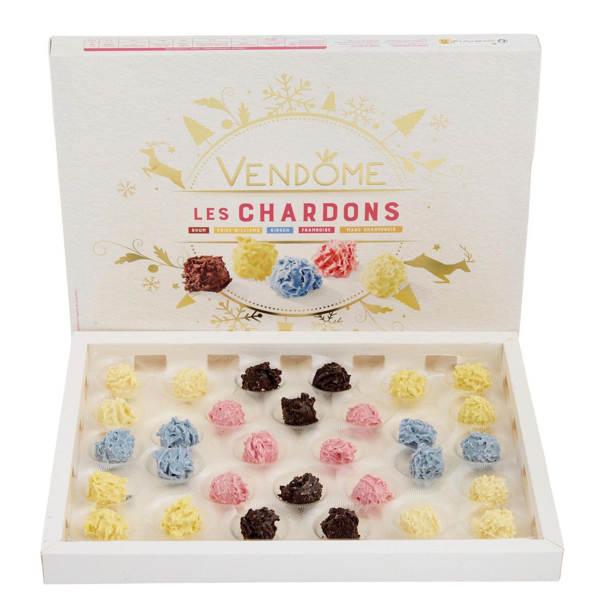 VENDOME Assortiment Bonbons de chocolat Les Chardons fourrés à la liqueur 300g